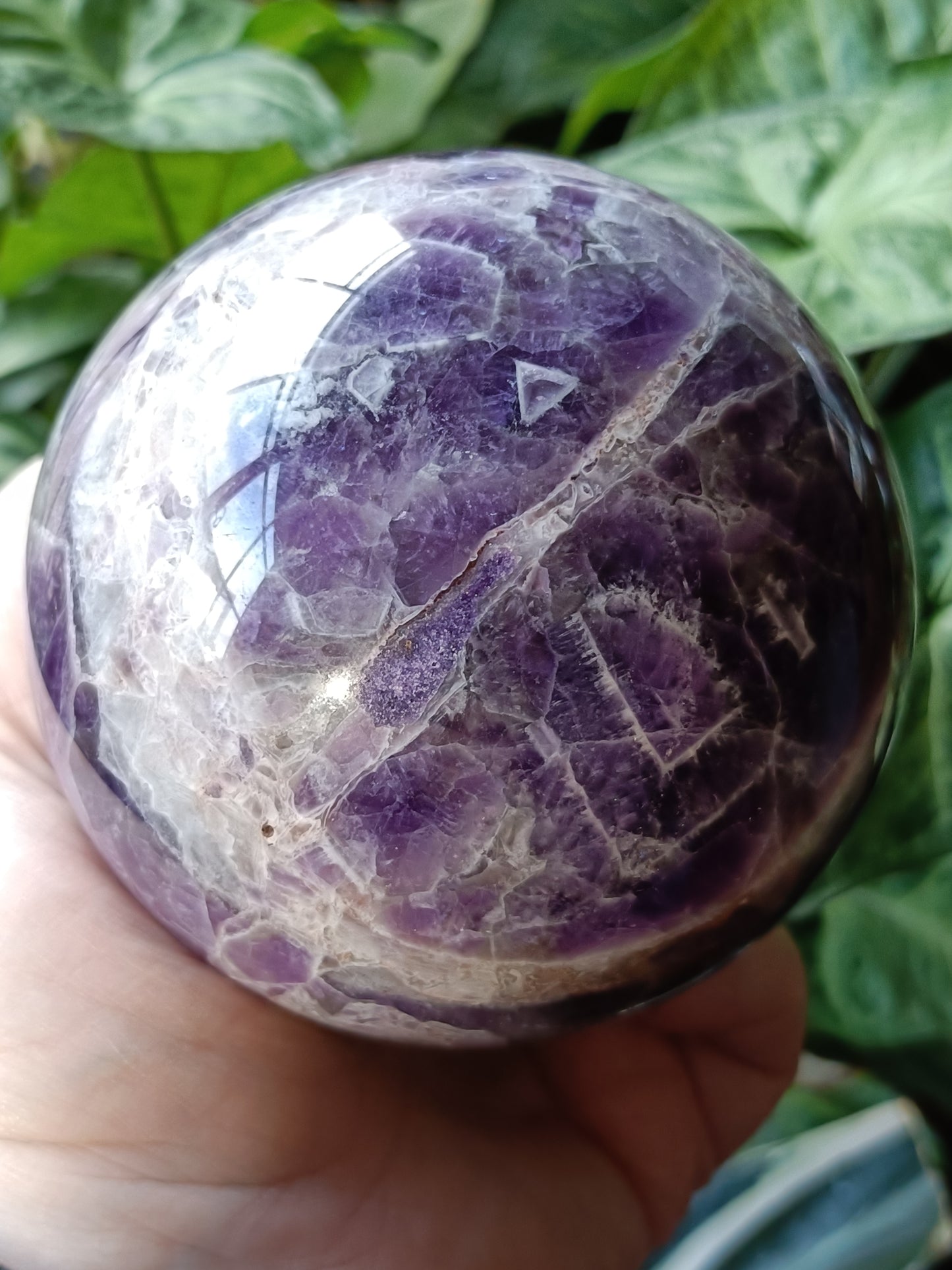 Chevron Amethyst Sphere - 914g