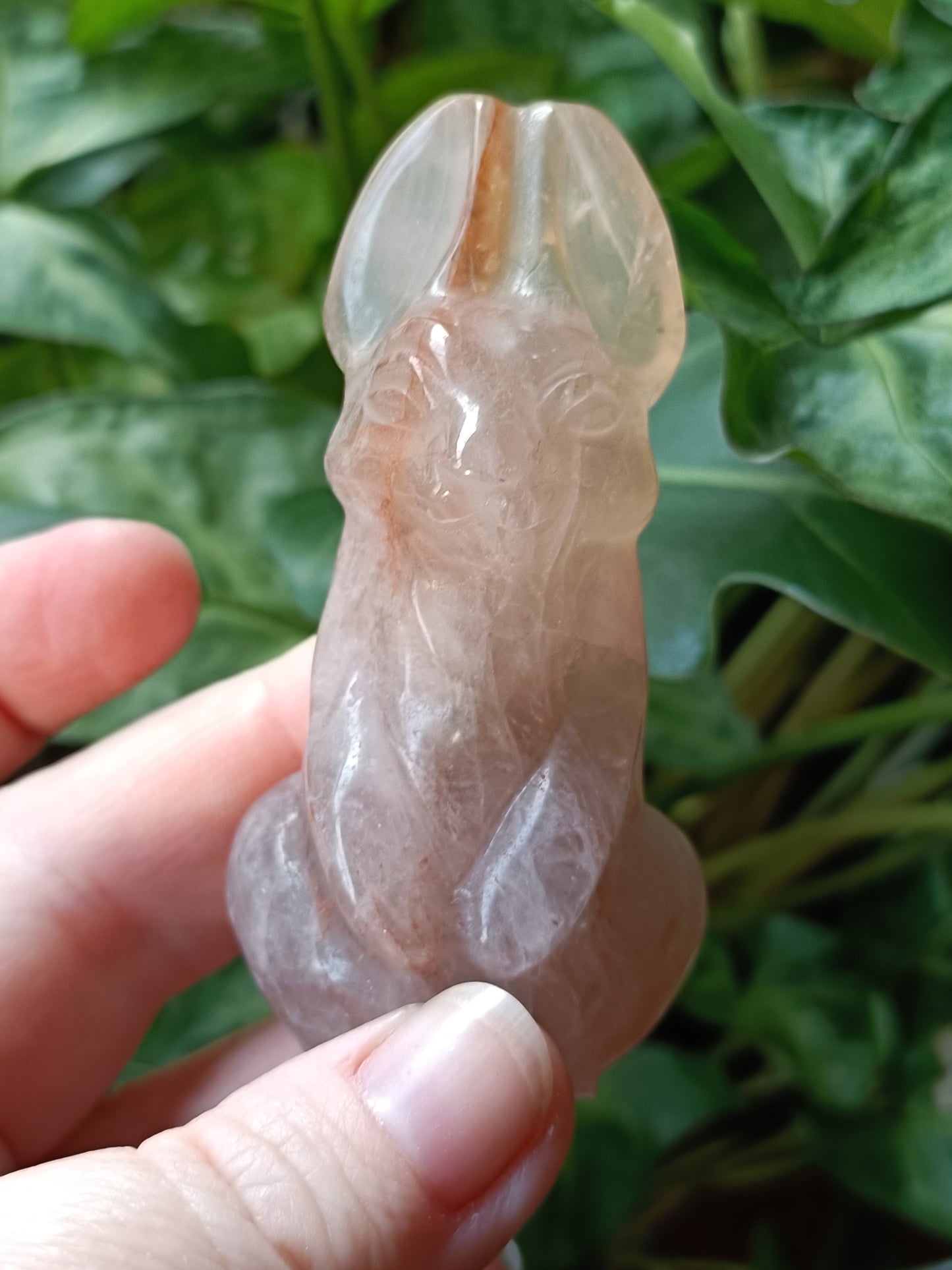 Fire Quartz Secret Rabbit Carving
