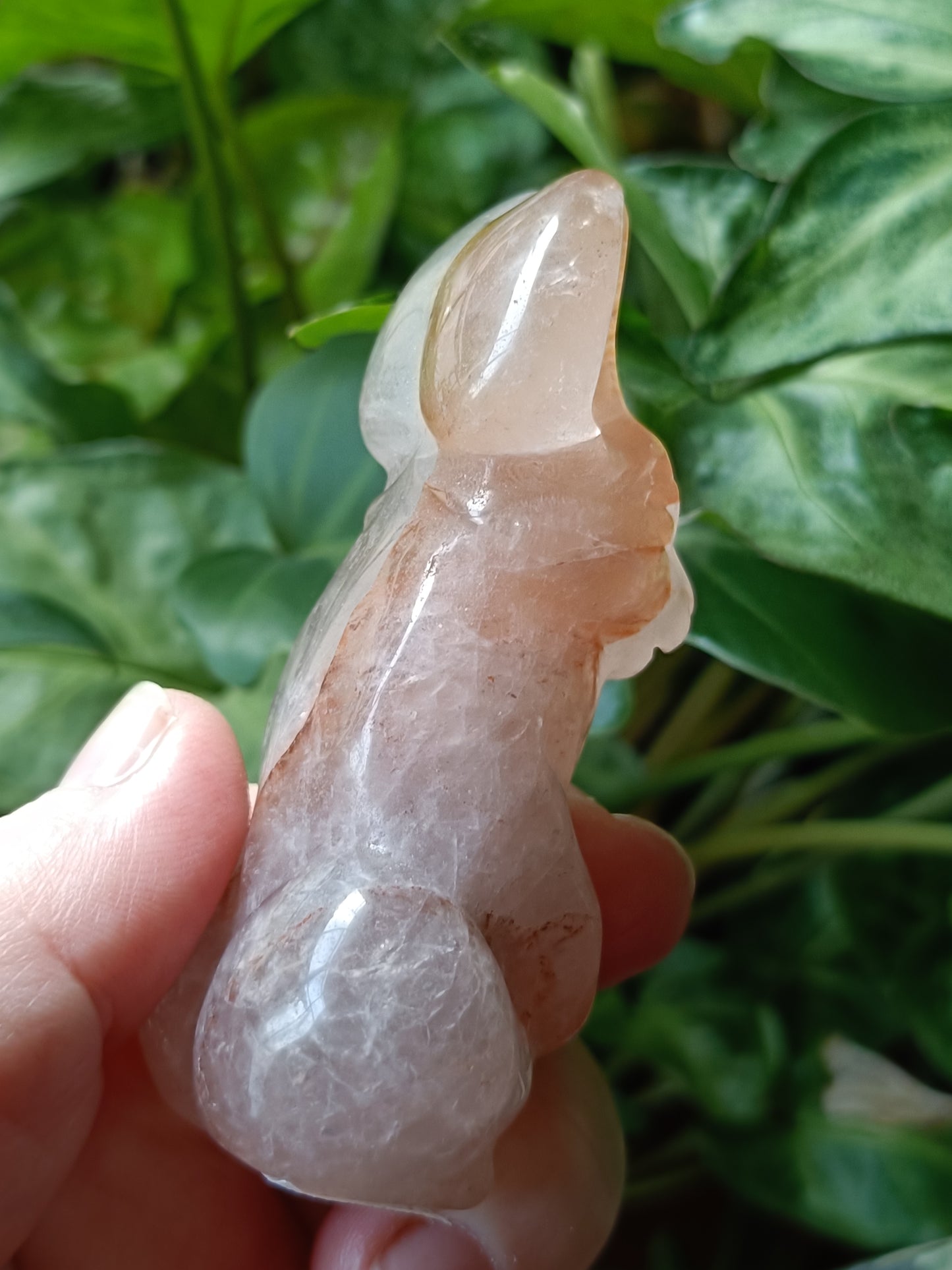 Fire Quartz Secret Rabbit Carving