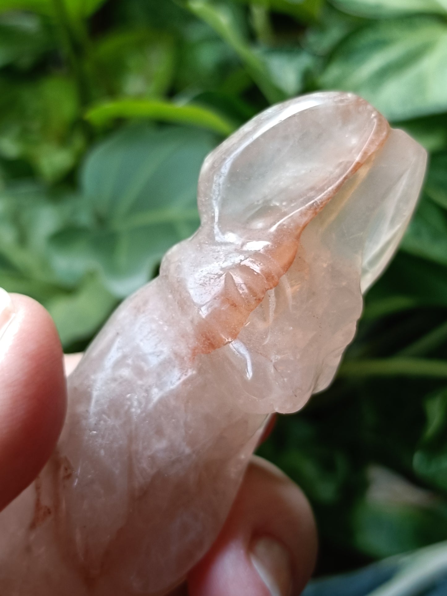 Fire Quartz Secret Rabbit Carving