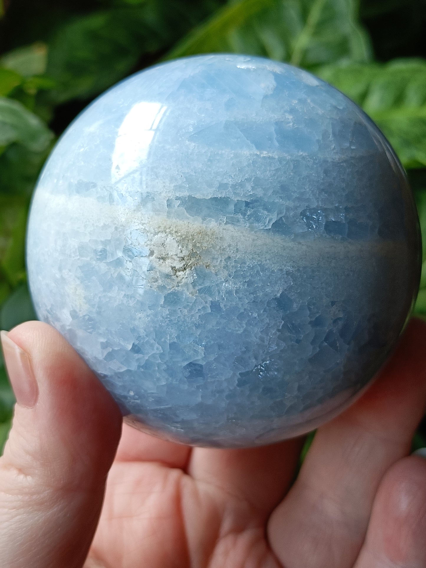 Blue Calcite Sphere - 652g