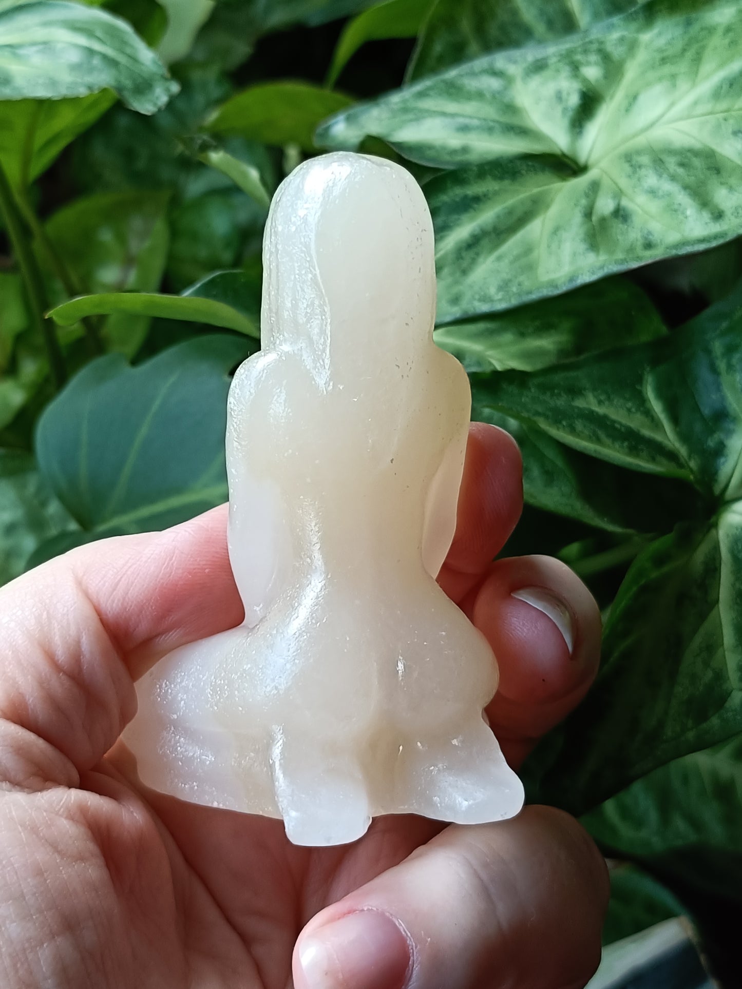 Banded Calcite Yoga Pose Goddess Carving