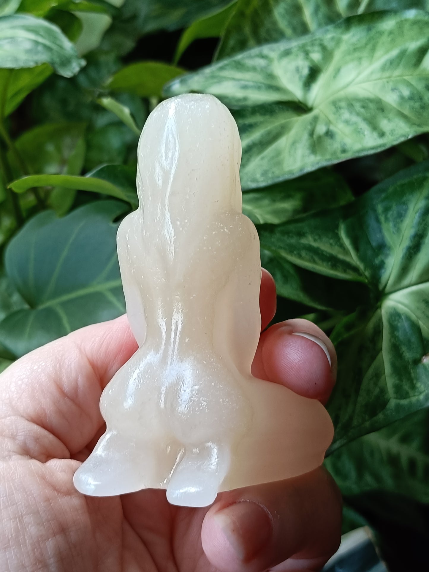 Banded Calcite Yoga Pose Goddess Carving