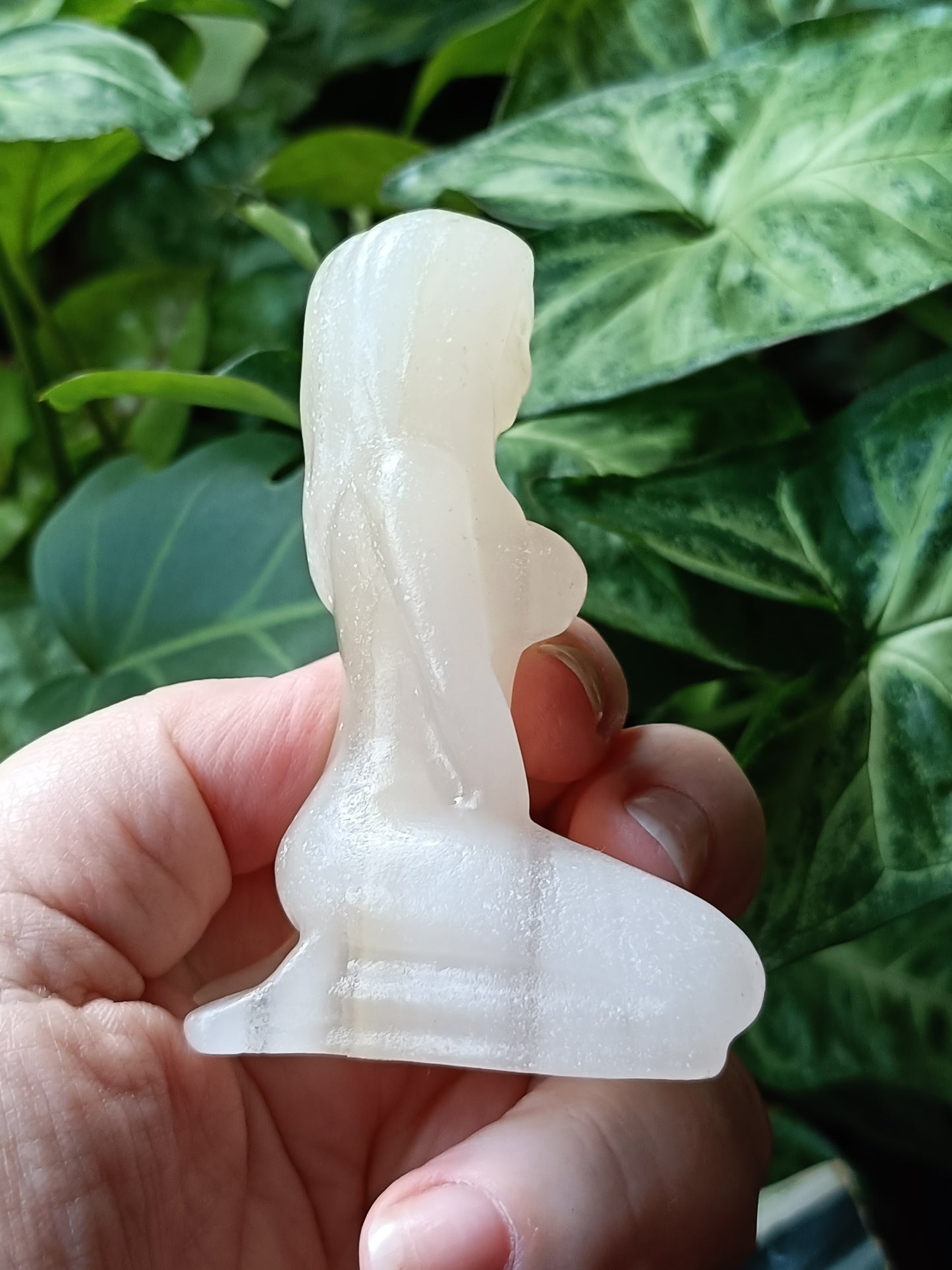 Banded Calcite Yoga Pose Goddess Carving