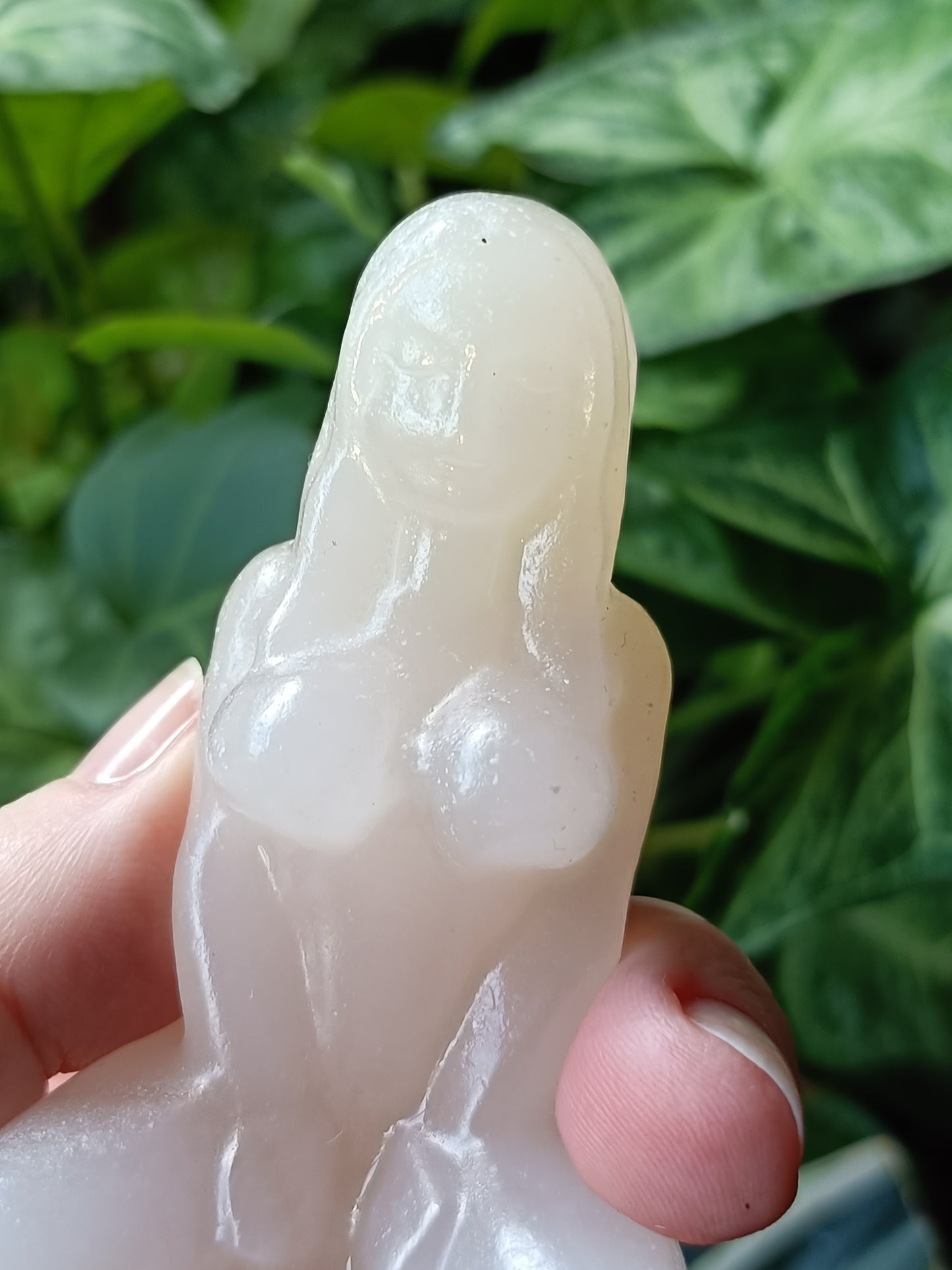 Banded Calcite Yoga Pose Goddess Carving