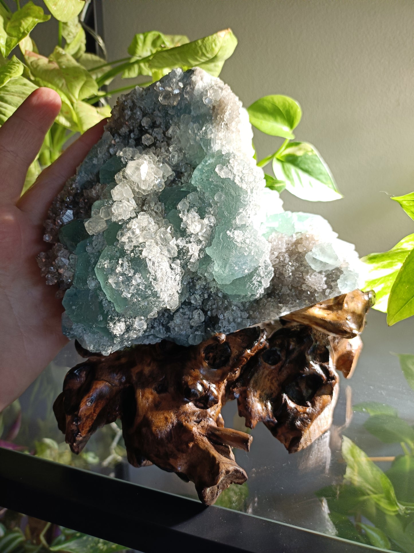 Xiang Hualing Fluorite Specimen + Stand - 2297g