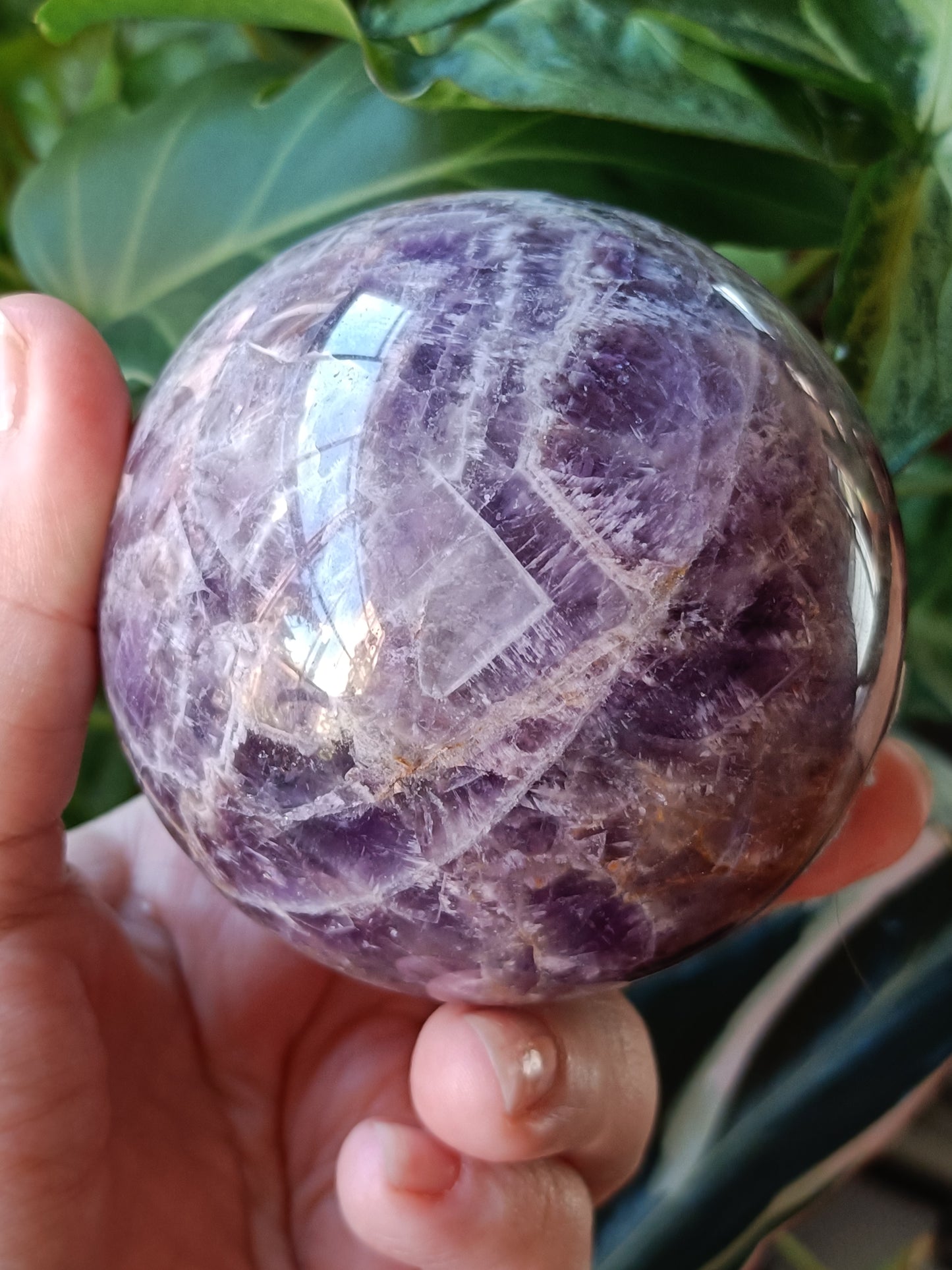Chevron Amethyst Sphere - 666g