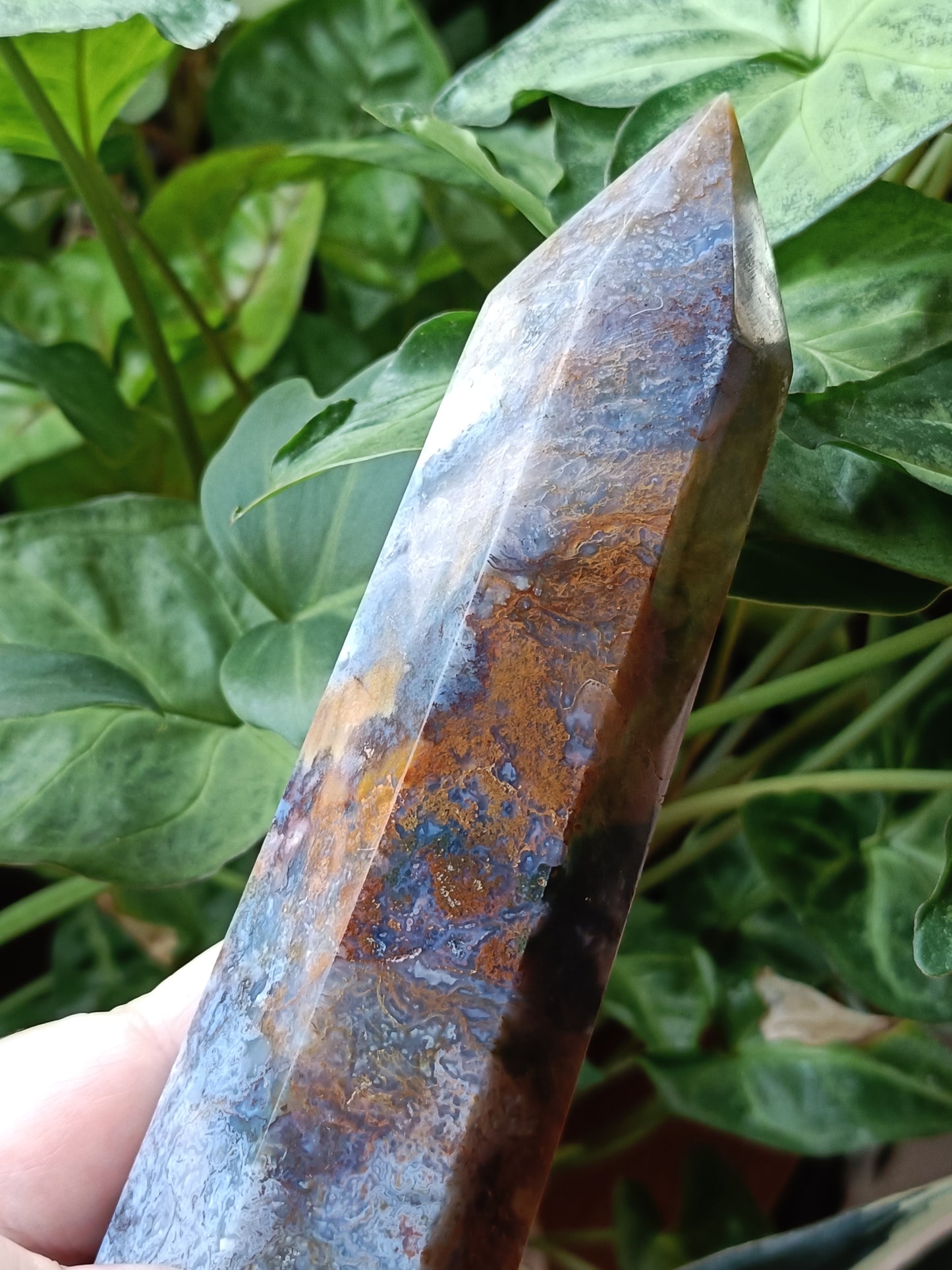 Natural Brown/Red Moss Agate Tower - 569g