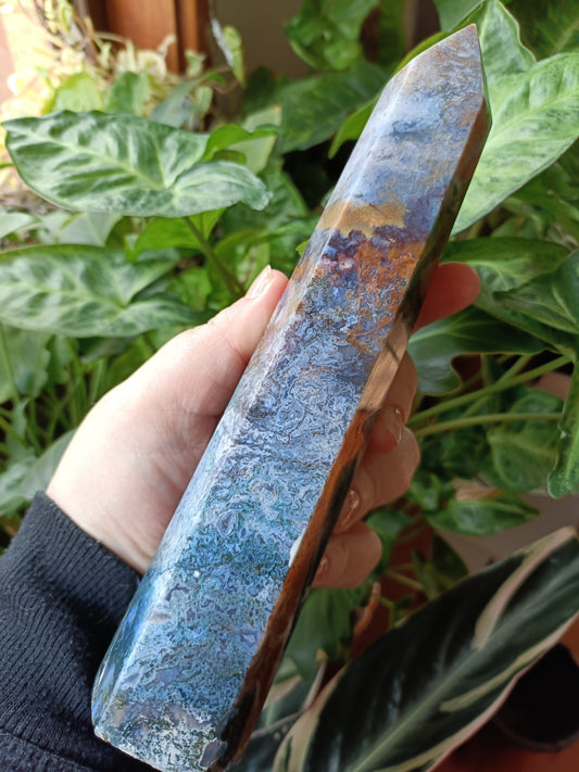 Natural Brown/Red Moss Agate Tower - 569g
