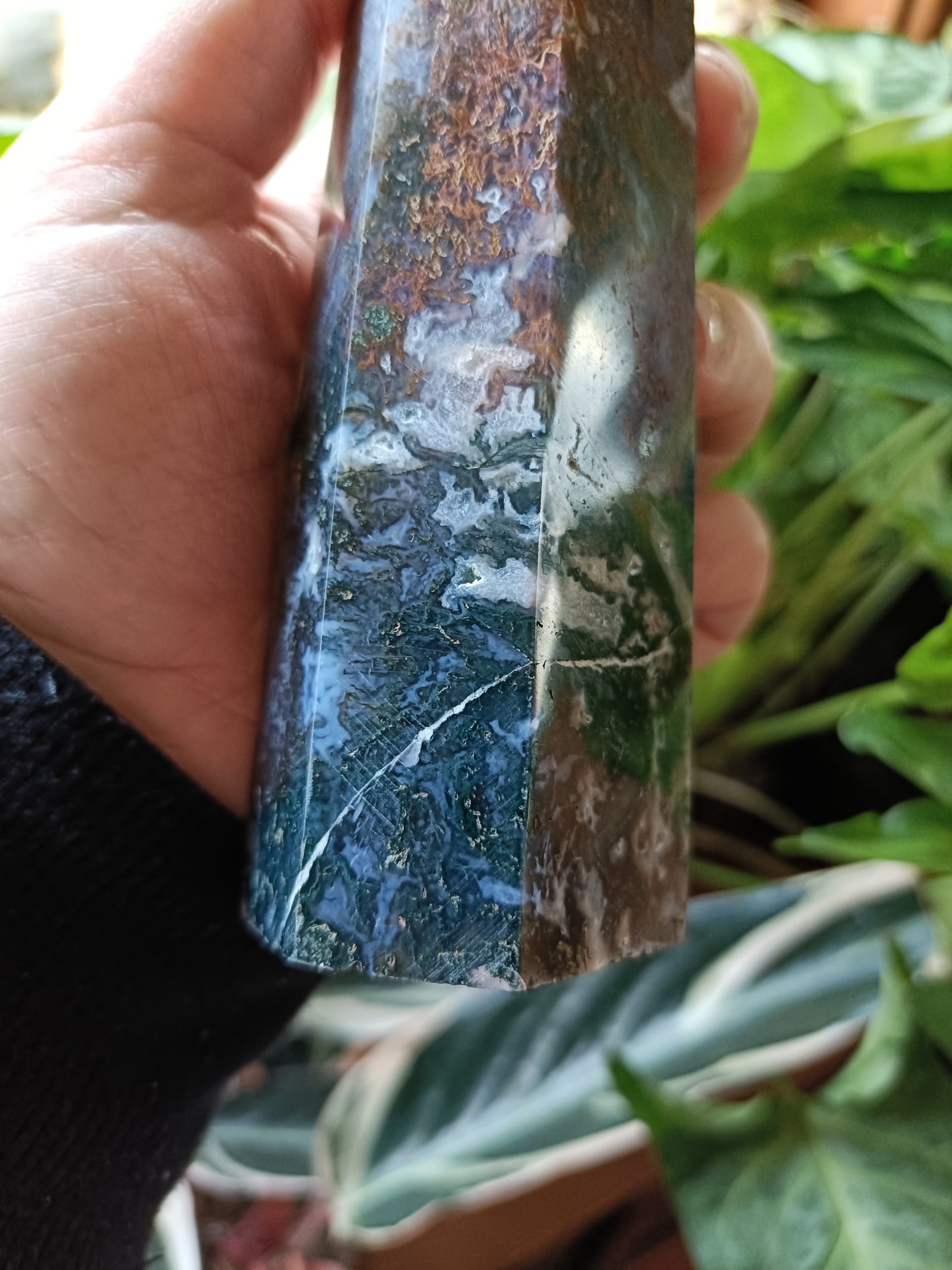 Natural Brown/Red Moss Agate Tower - 569g