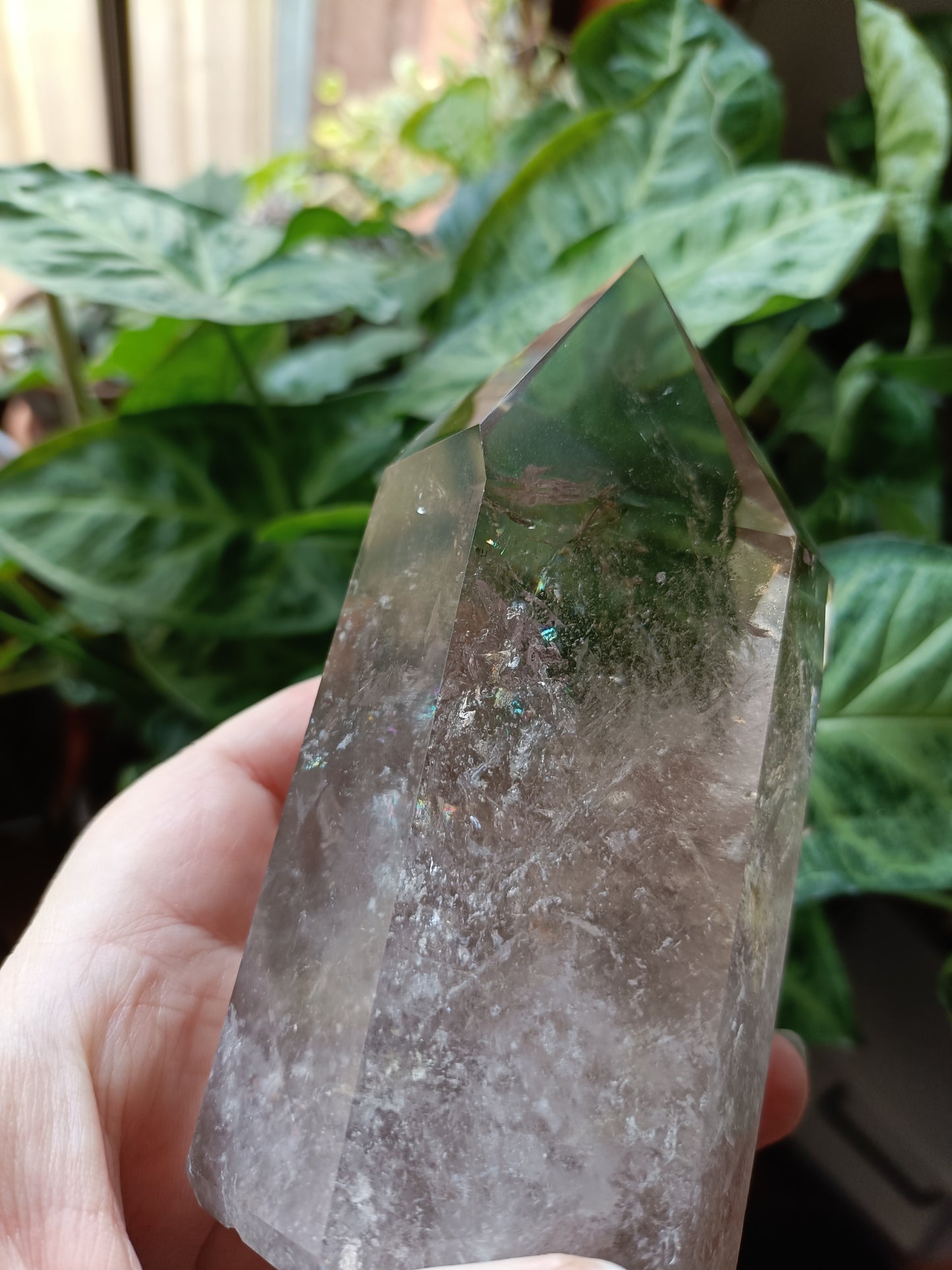 Smoky Quartz Tower + Custom Stand - 590g - High Quality
