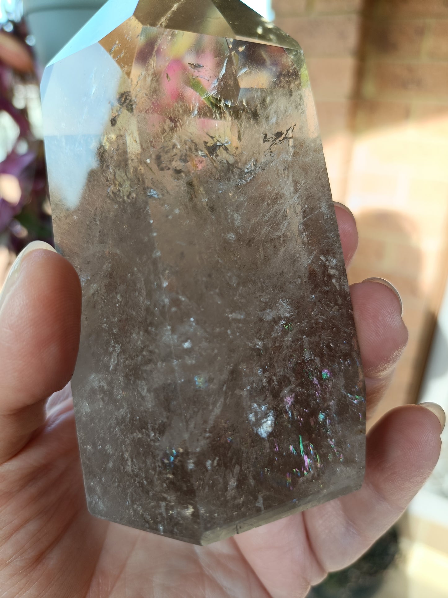 Smoky Quartz Tower + Custom Stand - 590g - High Quality