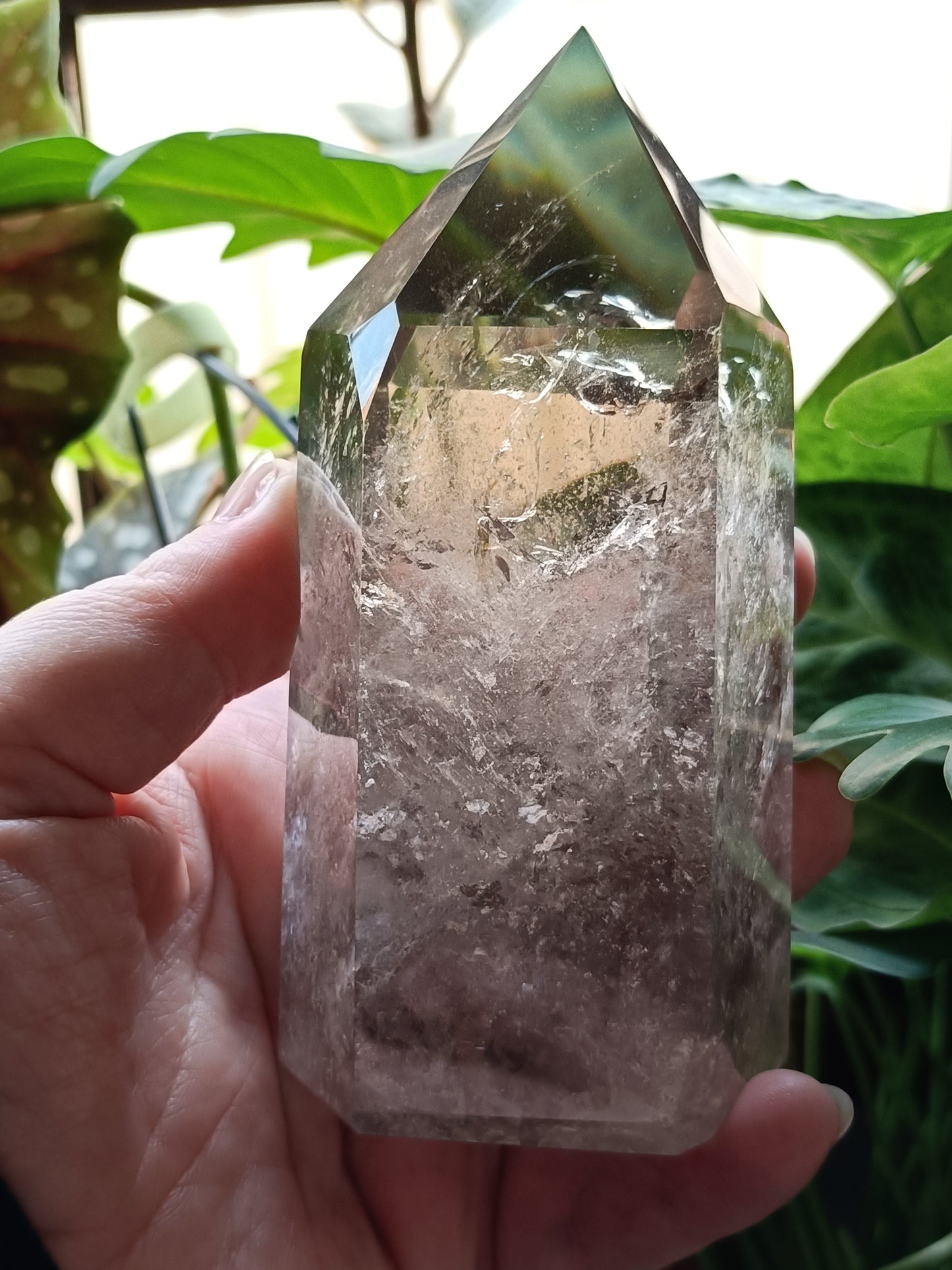 Smoky Quartz Tower + Custom Stand - 590g - High Quality