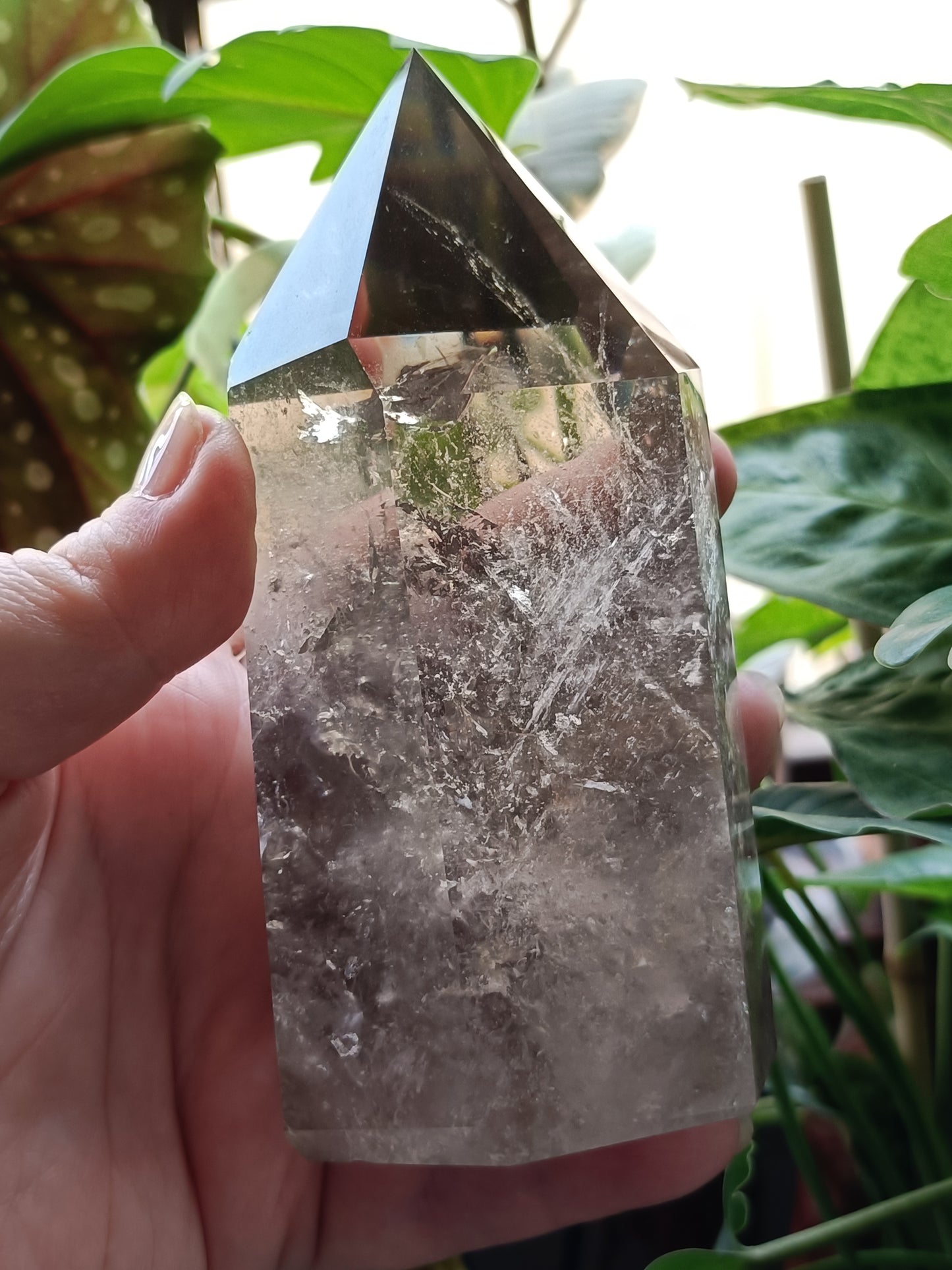 Smoky Quartz Tower + Custom Stand - 590g - High Quality