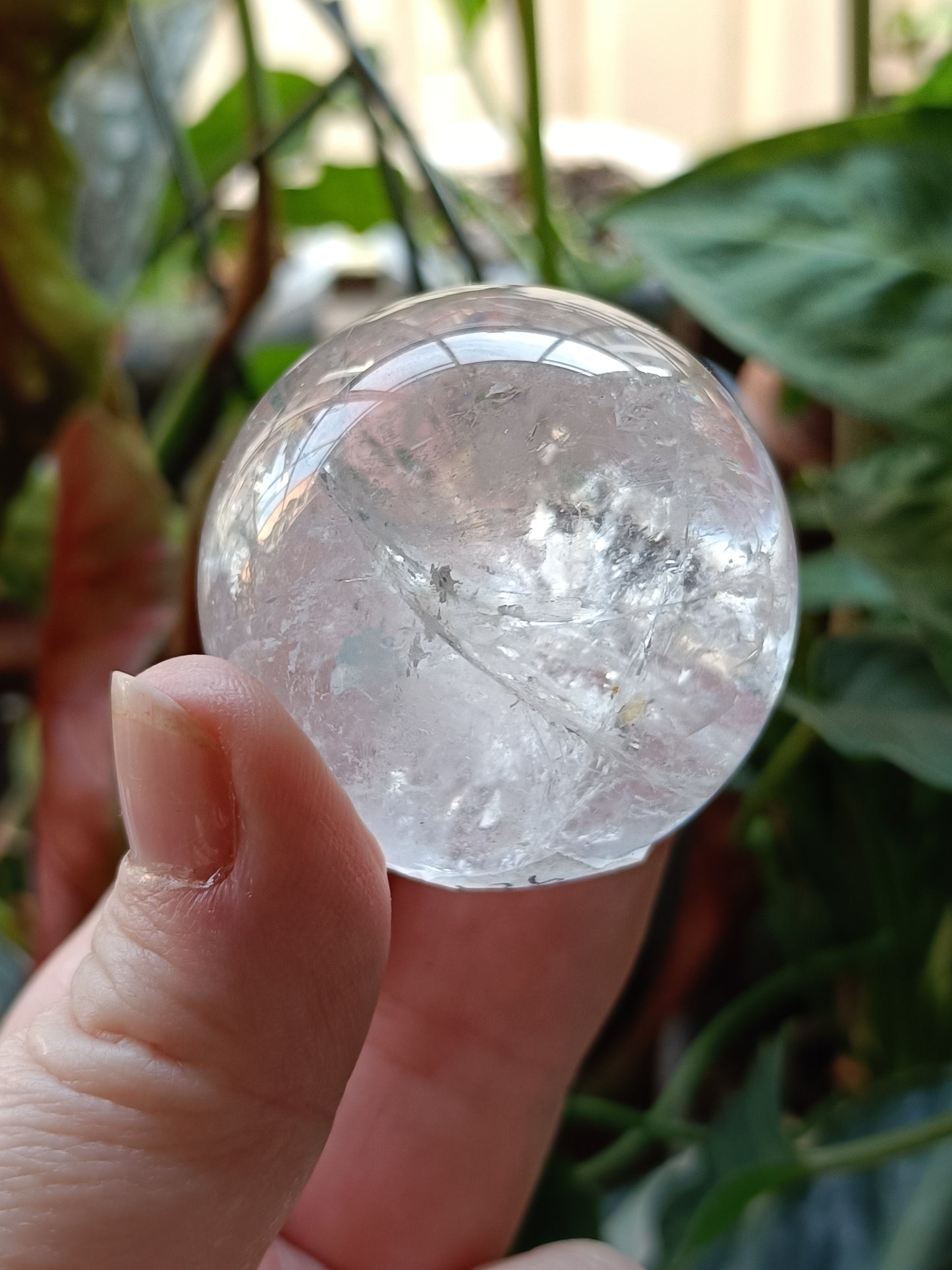 Clear Quartz Sphere with Rainbows 112g