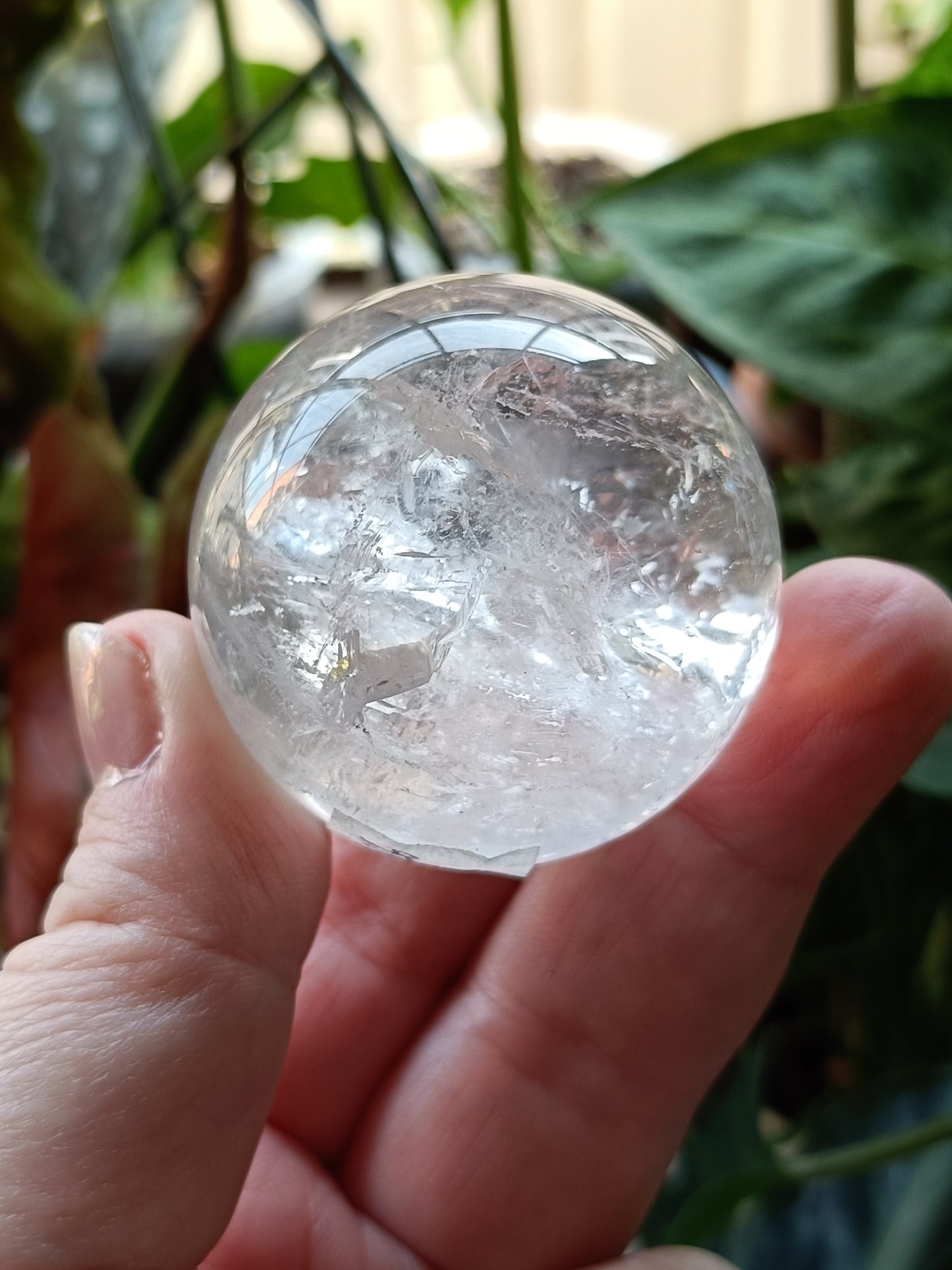Clear Quartz Sphere with Rainbows 112g