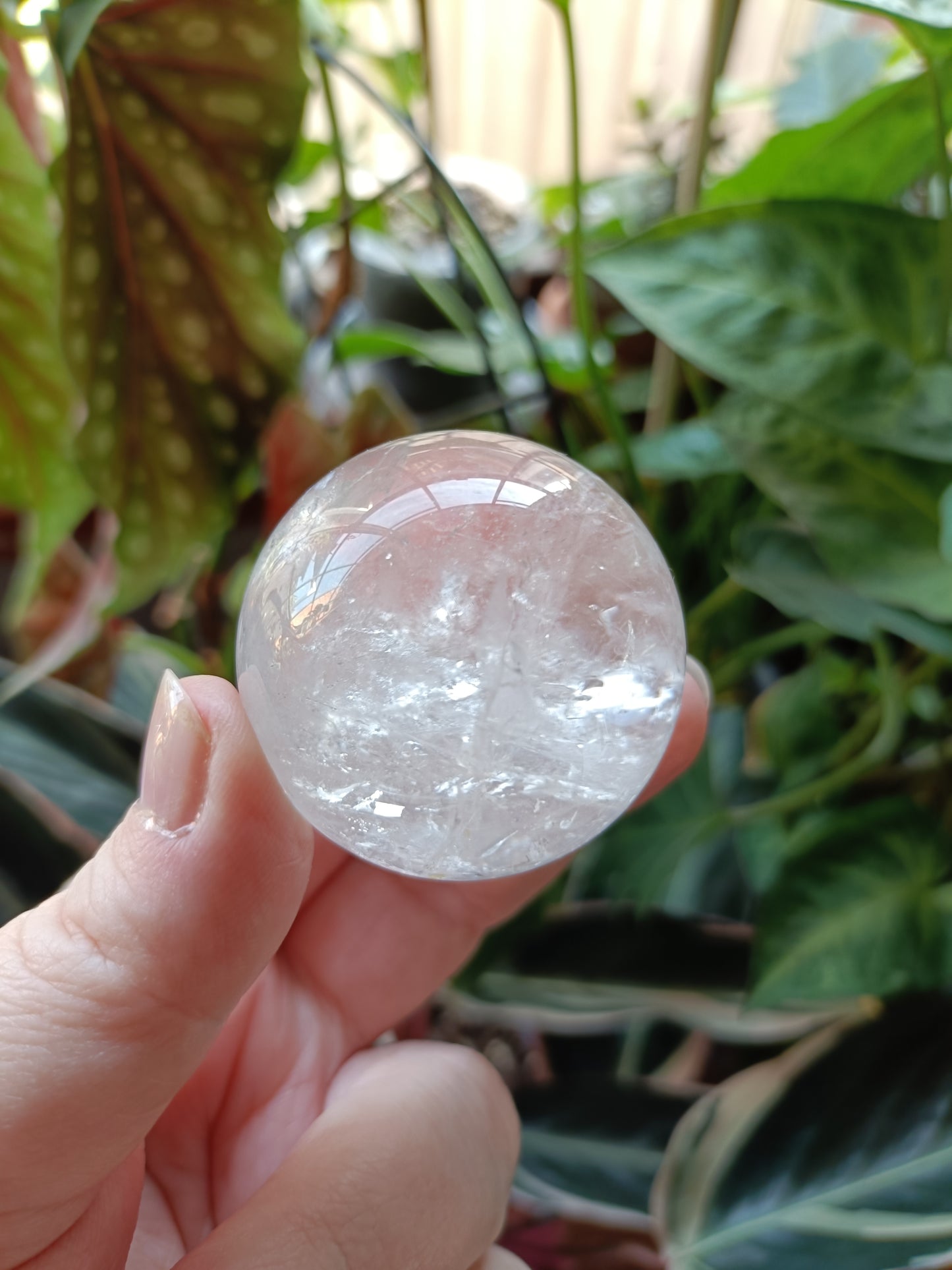Clear Quartz Sphere with Rainbows 112g