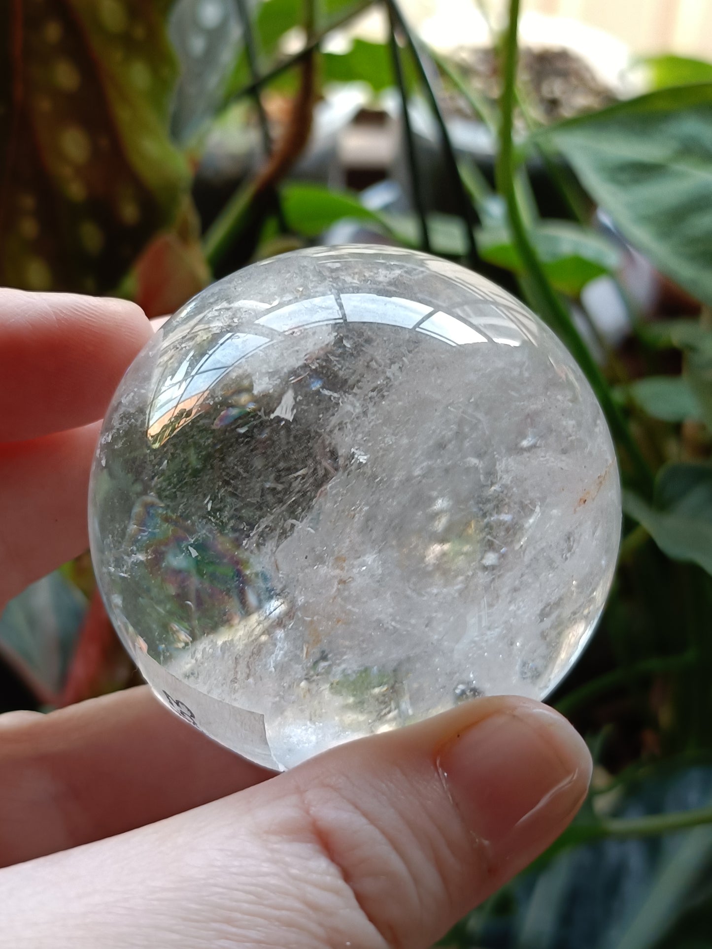 Clear Quartz Sphere with Rainbows 237grams - High Quality