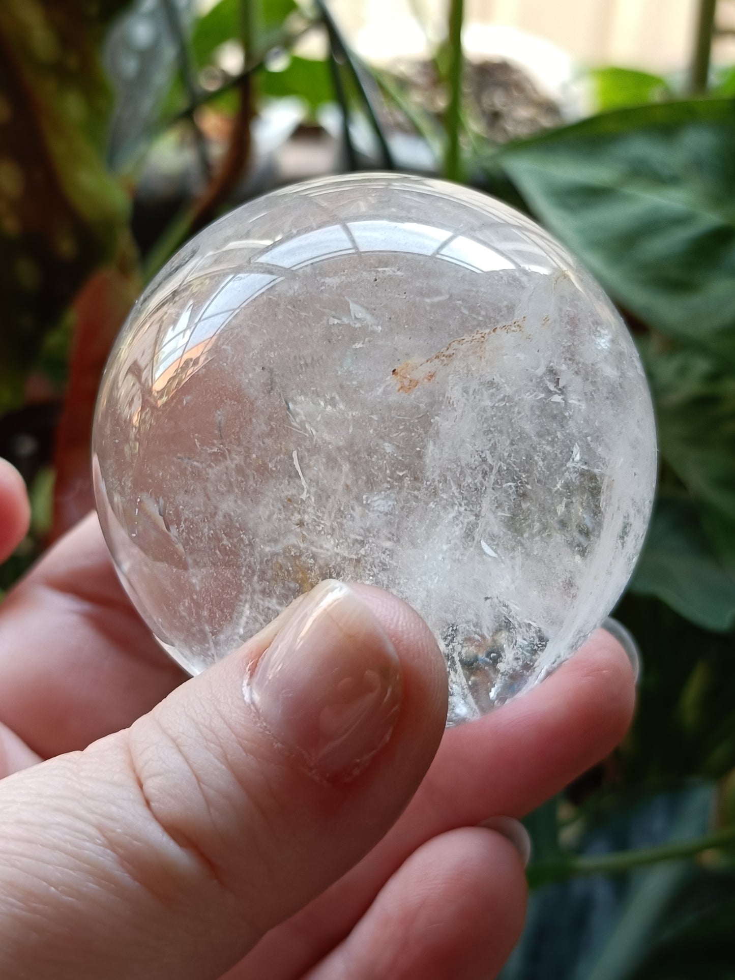 Clear Quartz Sphere with Rainbows 237grams - High Quality