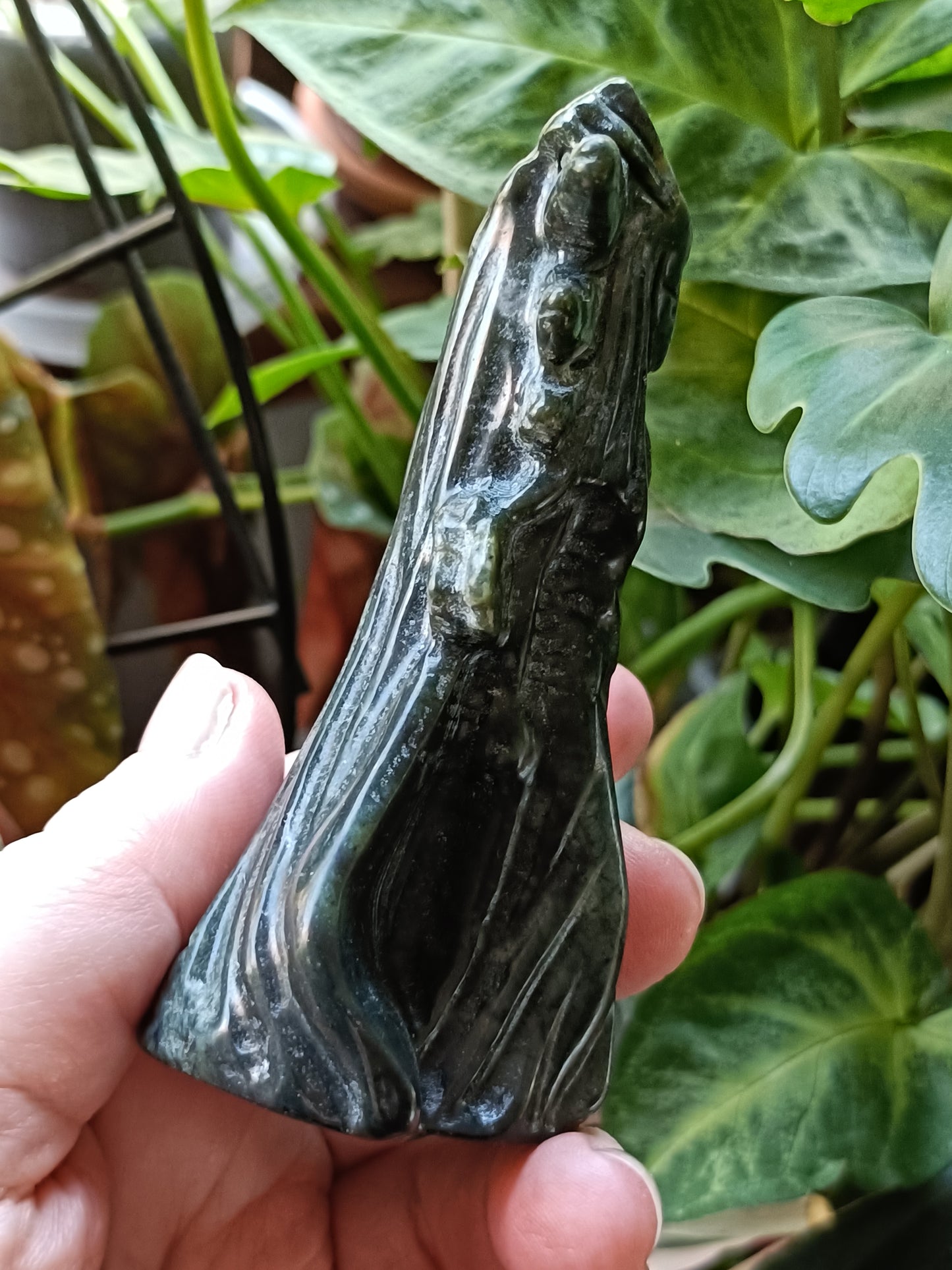 Green Jasper Hecate/Diana Forest Goddess Carving - 180g