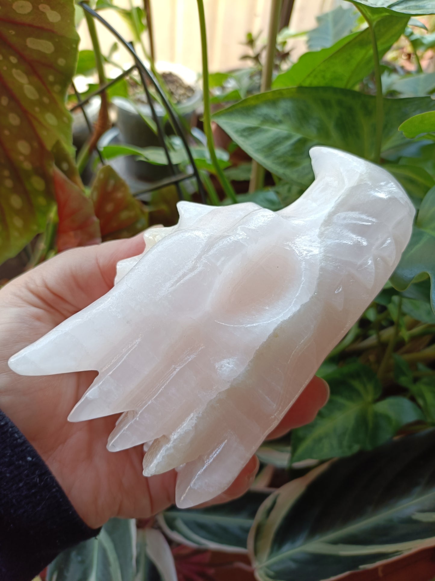Pink Mangano Calcite Dragonhead Carving - 736g