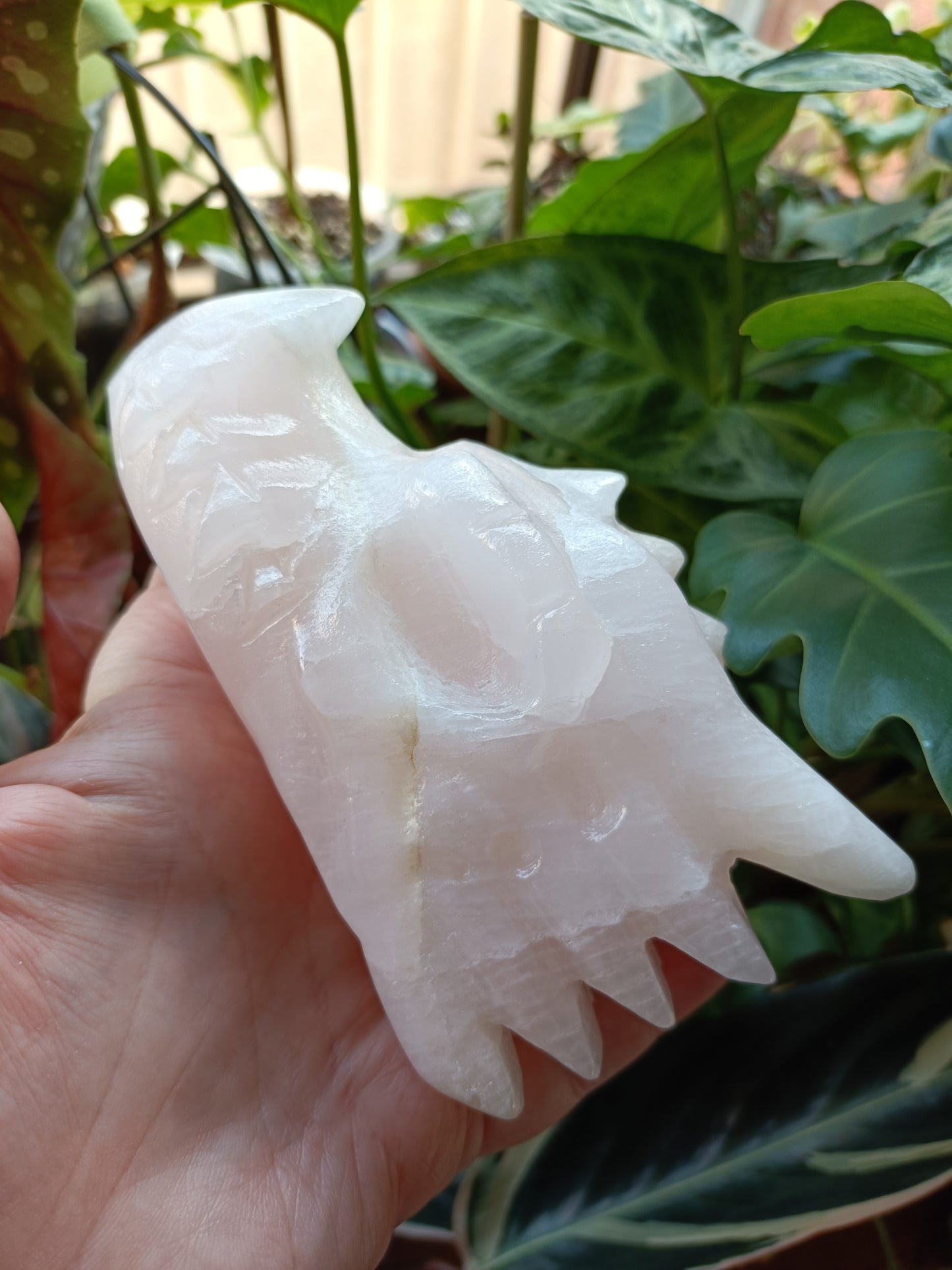 Pink Mangano Calcite Dragonhead Carving - 736g
