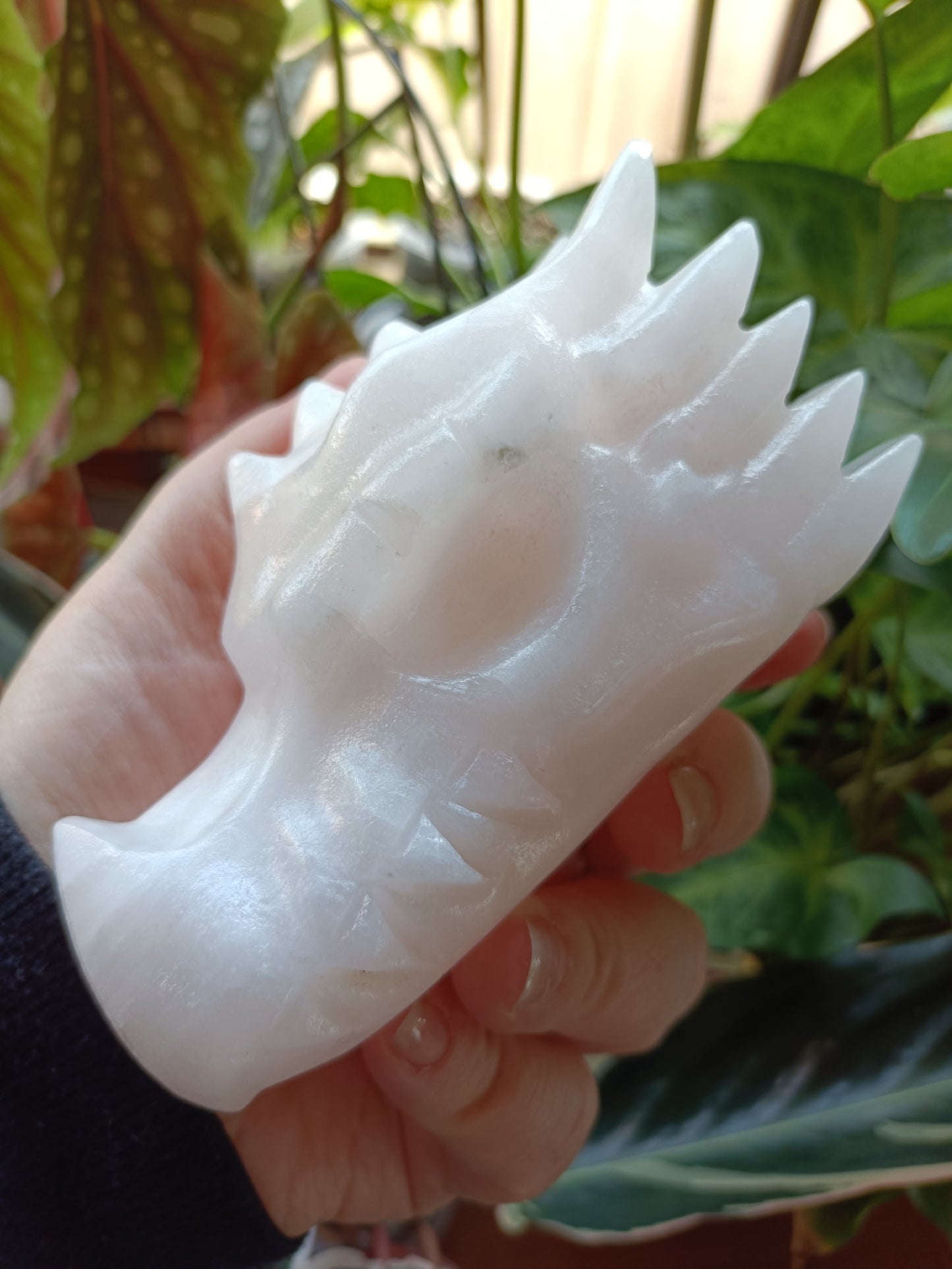 Pink Mangano Calcite Dragonhead Carving - 740g