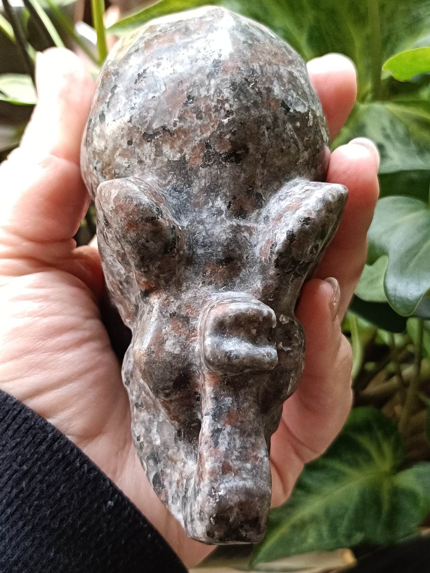 Sodalite & Syenite 'Emberlite/Yooperlite' Elephant Carving - 520g