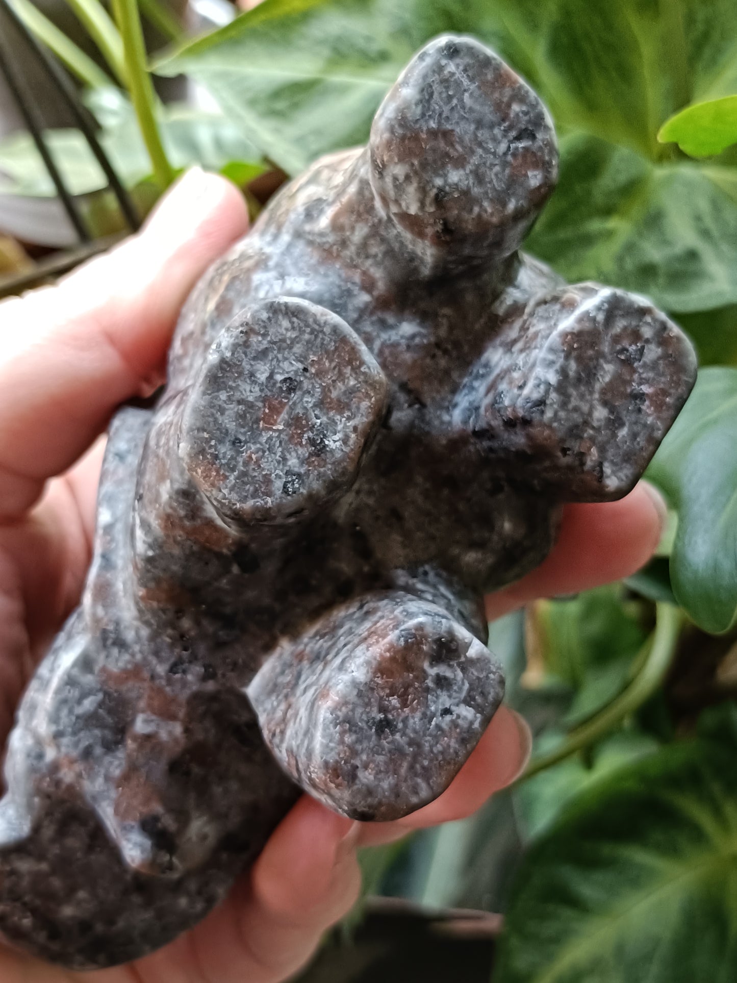 Sodalite & Syenite 'Emberlite/Yooperlite' Elephant Carving - 520g