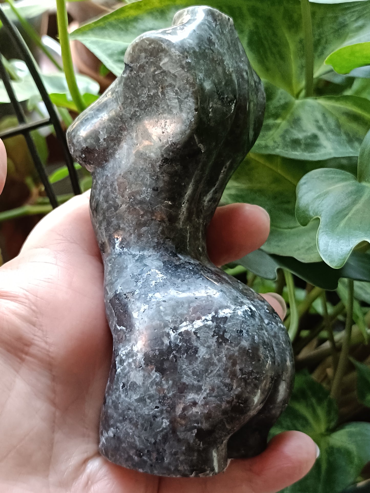 Sodalite & Syenite 'Emberlite/Yooperlite' Goddess Body Carving - 480g