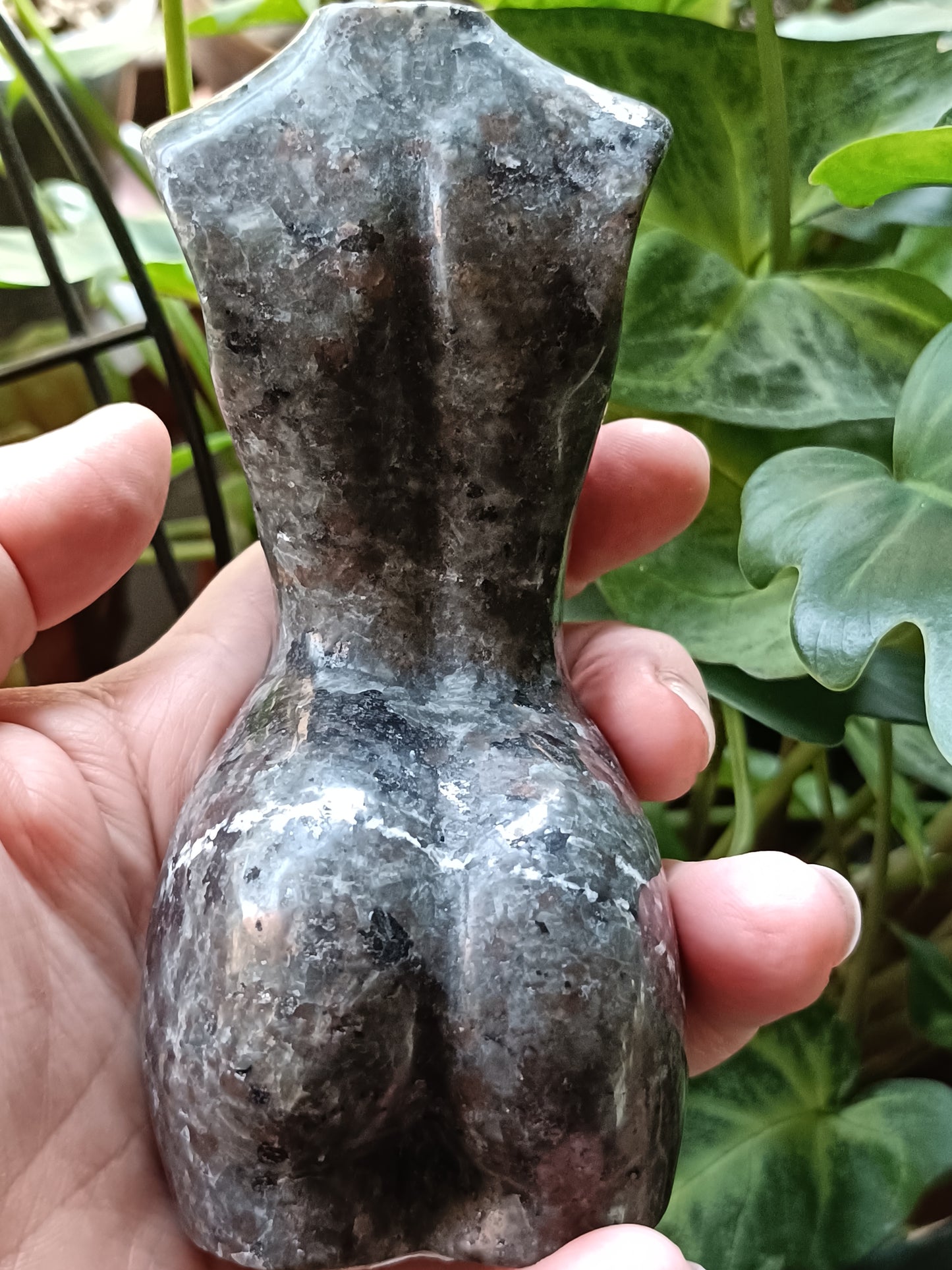 Sodalite & Syenite 'Emberlite/Yooperlite' Goddess Body Carving - 480g
