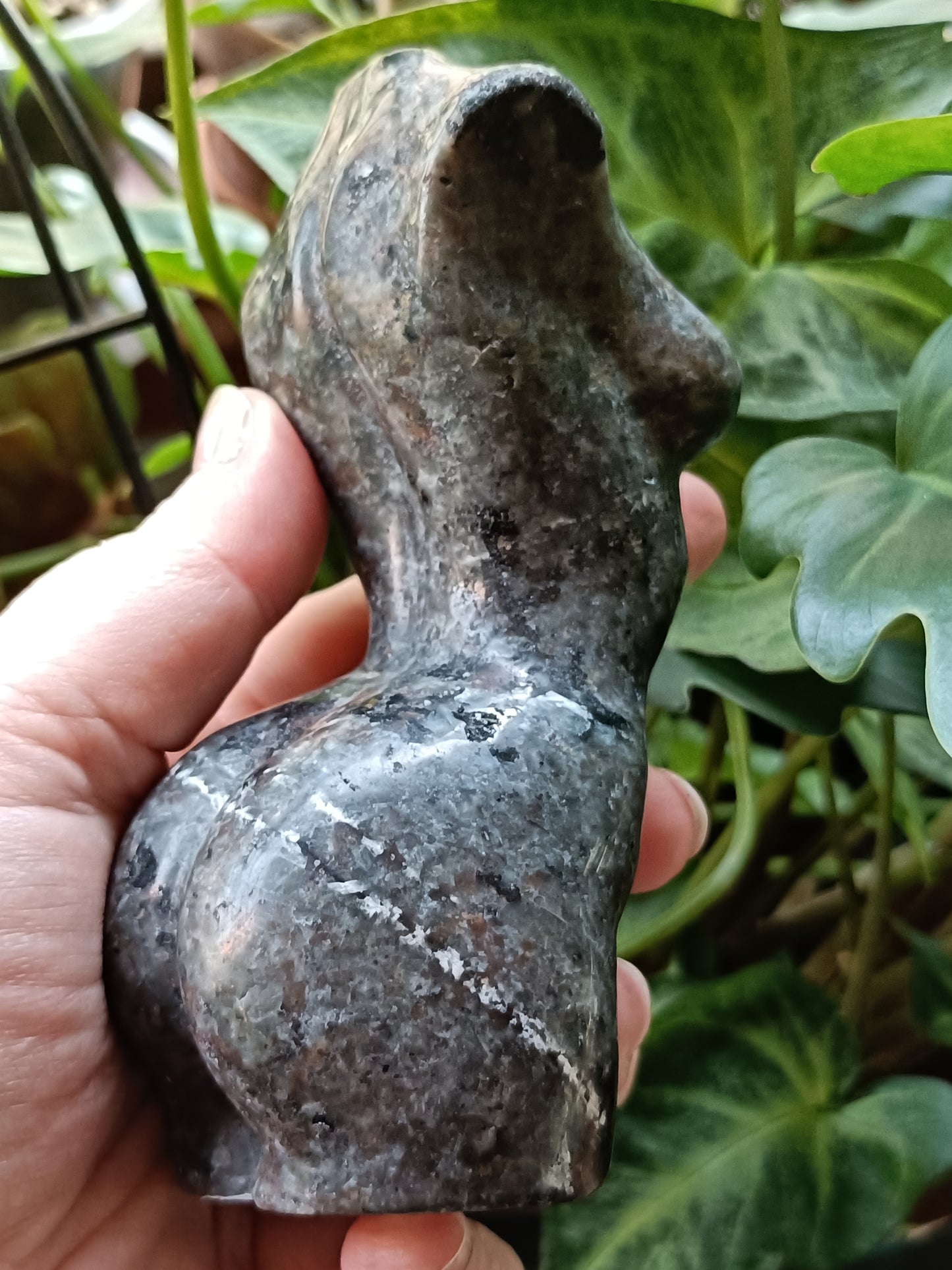 Sodalite & Syenite 'Emberlite/Yooperlite' Goddess Body Carving - 480g