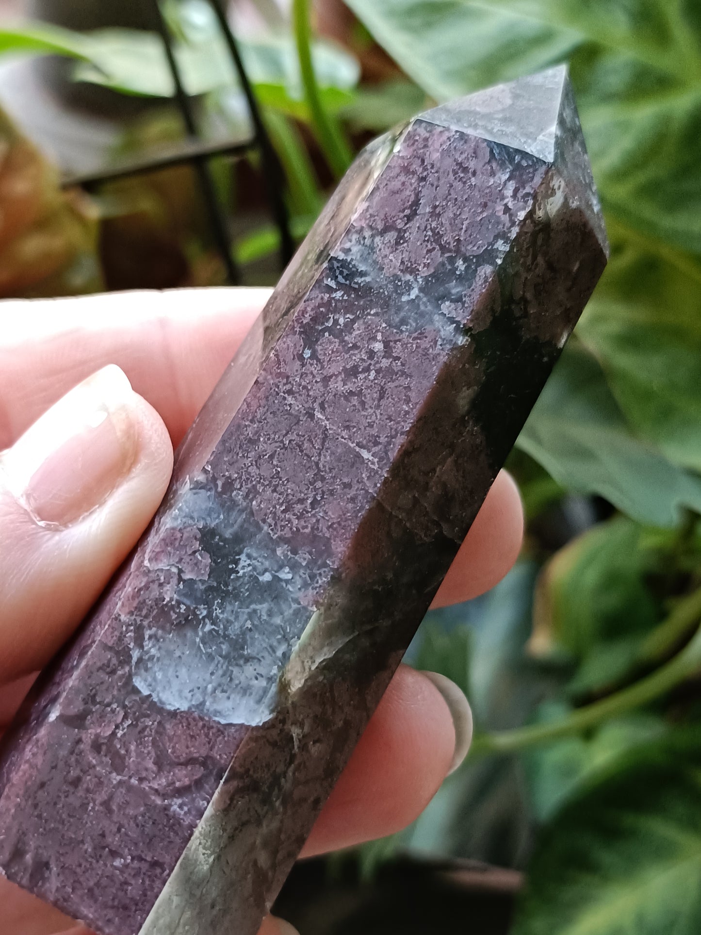 Garnet and Arfvedsonite Small Tower - 115-125g