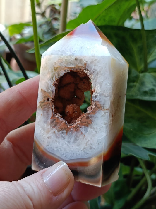 Carnelian Druzy Small Tower - 123g