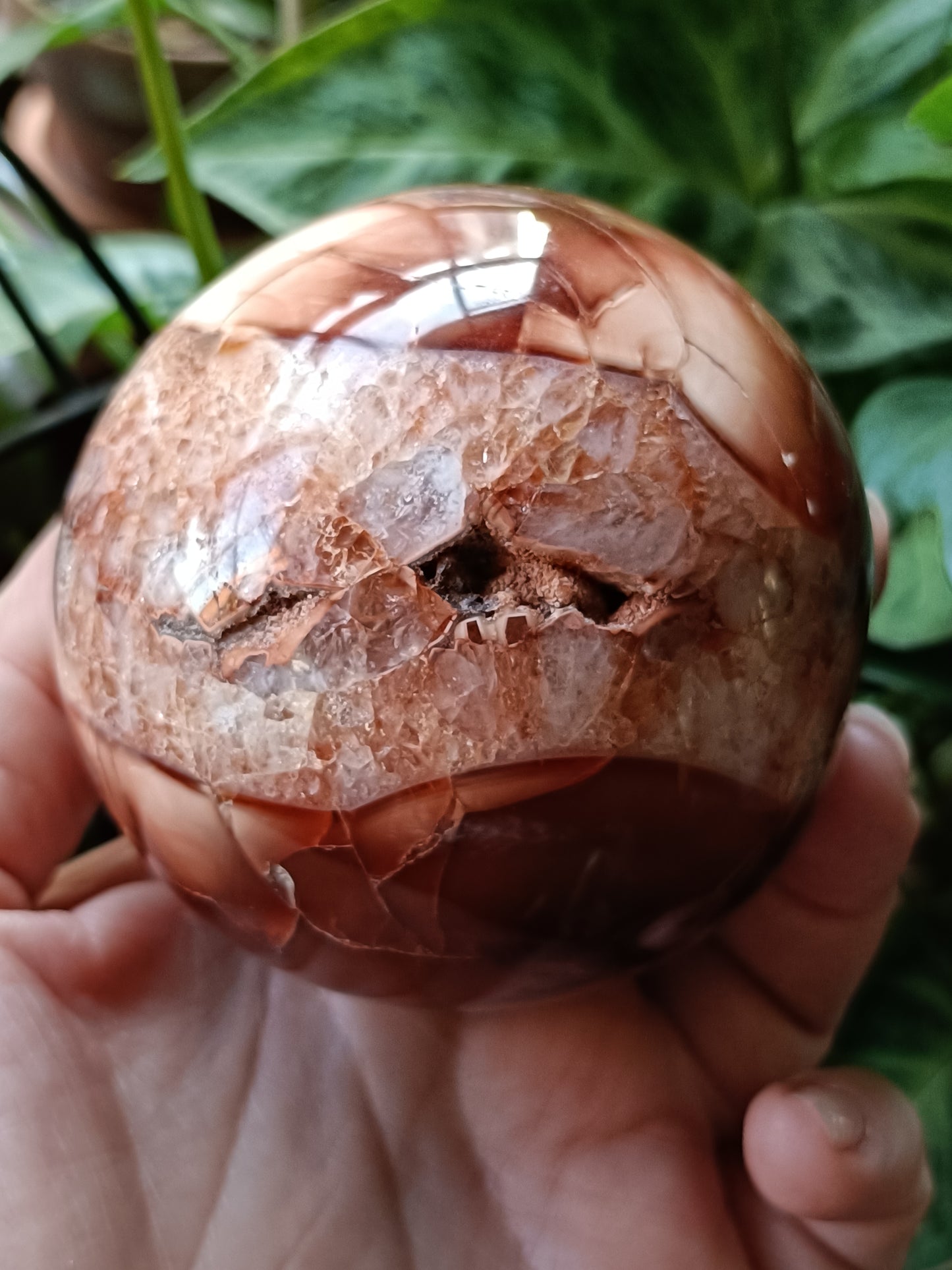 Carnelian Druzy Sphere - 619g