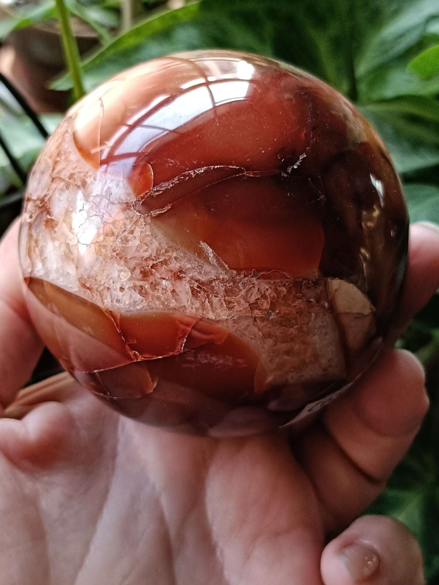 Carnelian Druzy Sphere - 619g