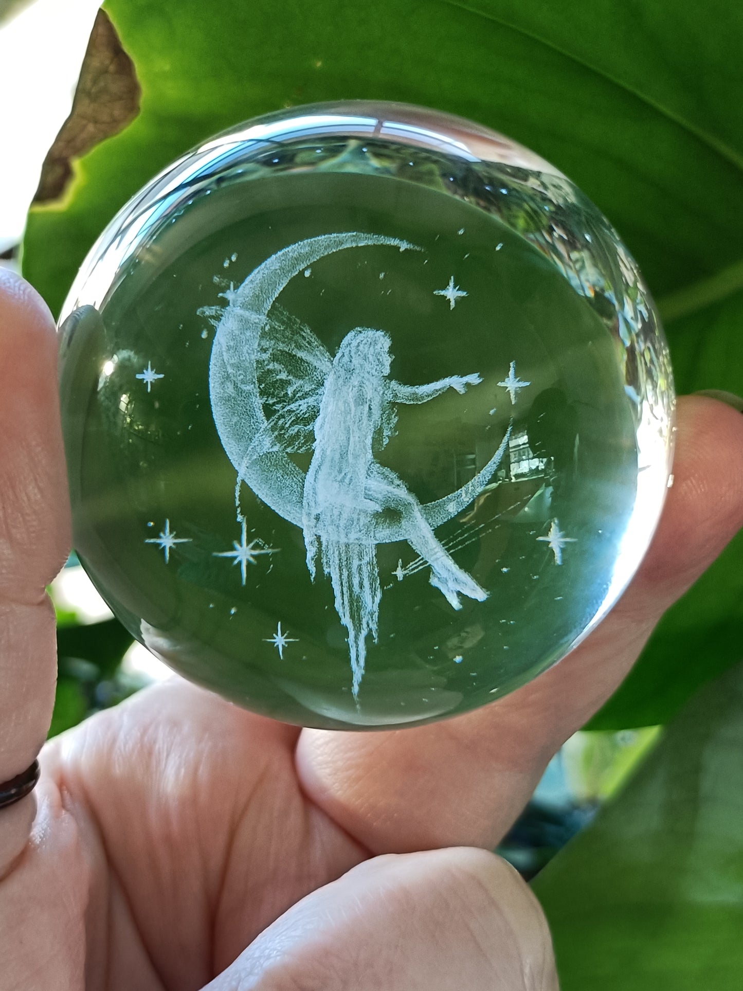 Glass Sphere - Fairy and Moon