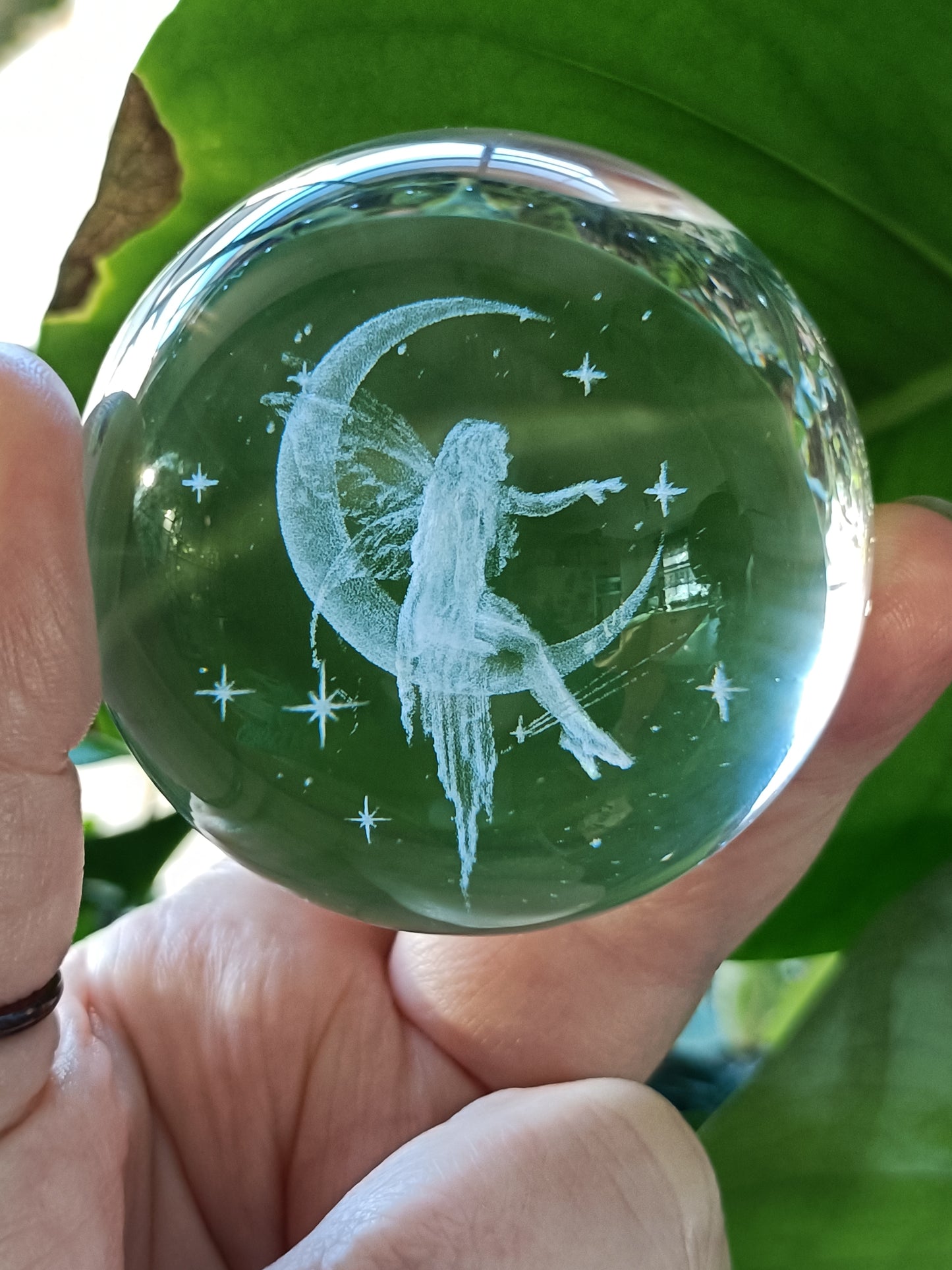 Glass Sphere - Fairy and Moon