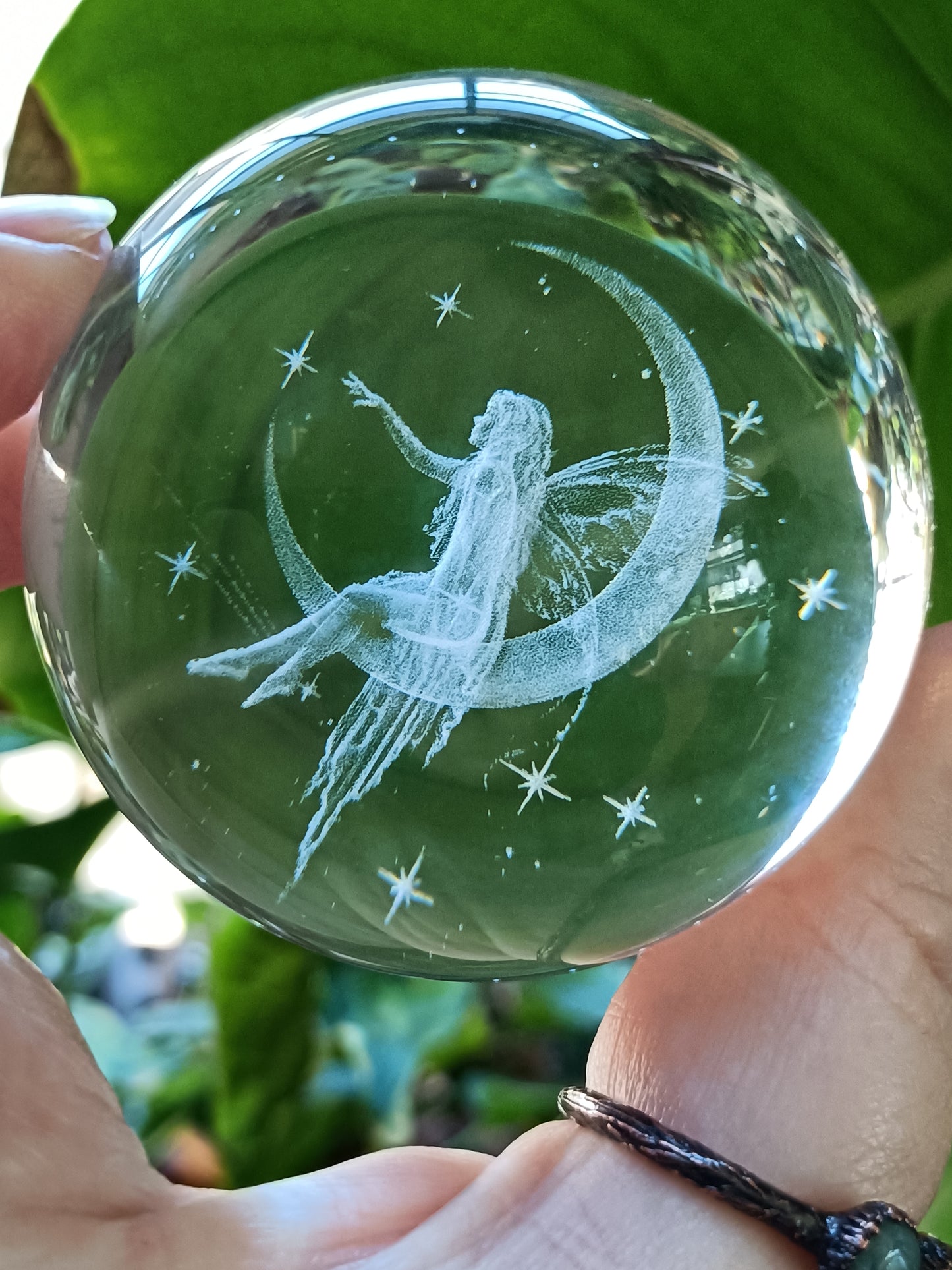 Glass Sphere - Fairy and Moon