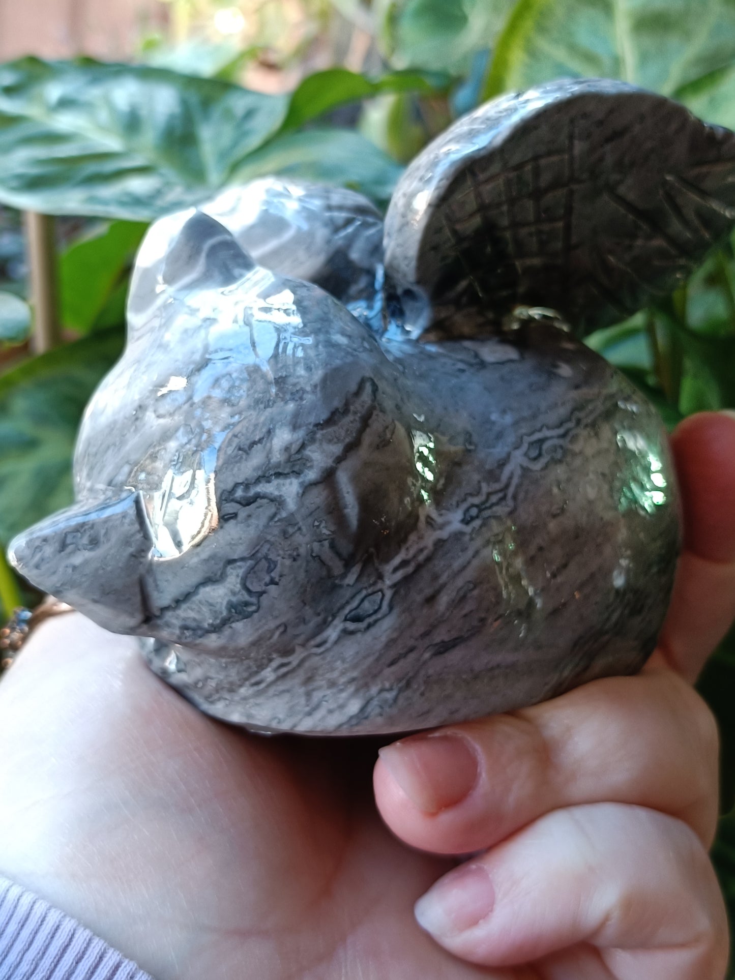 Picasso Jade Sleeping Angel Cat - 849g