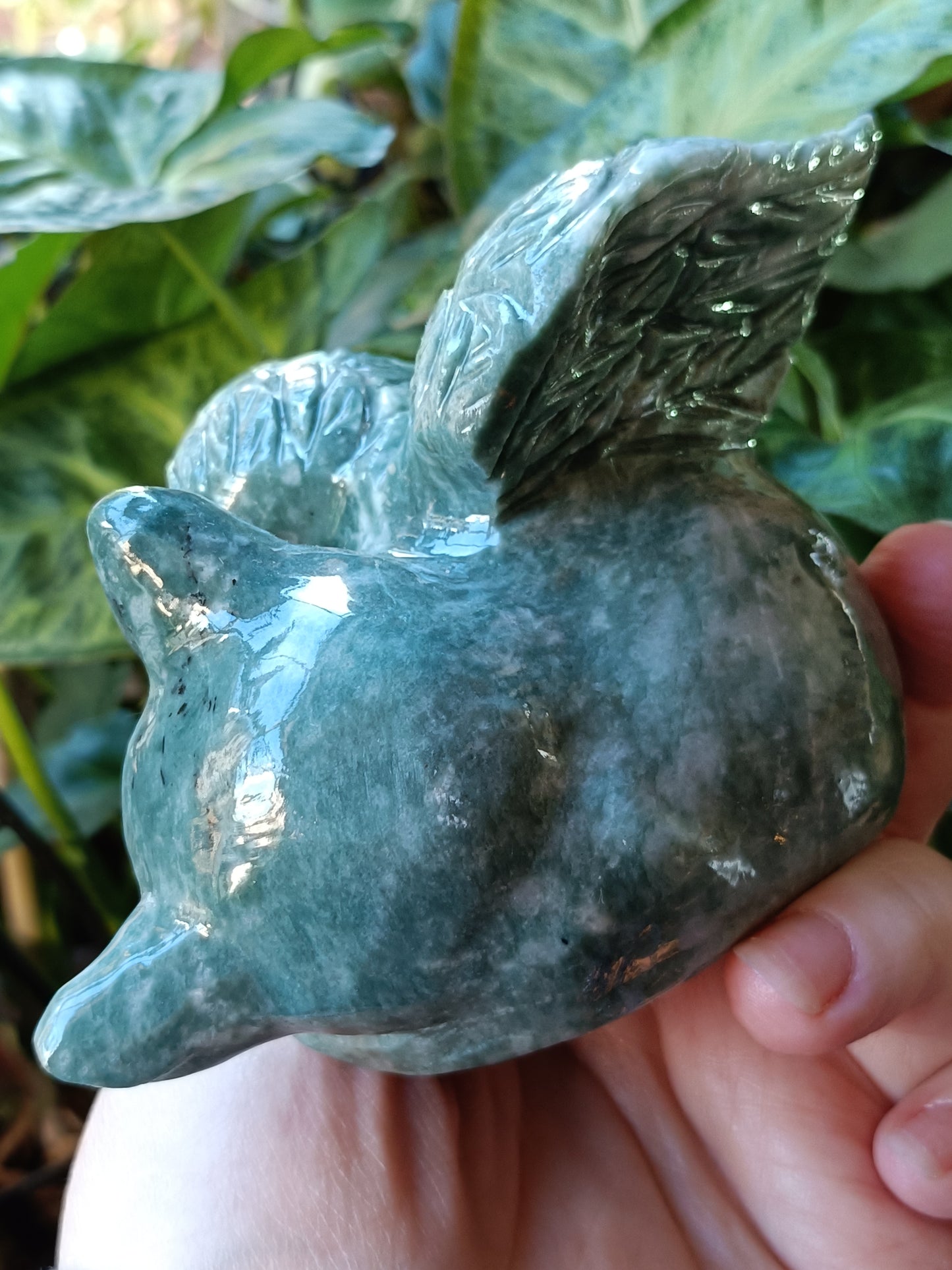 Lushan Jade Sleeping Angel Cat - 770g