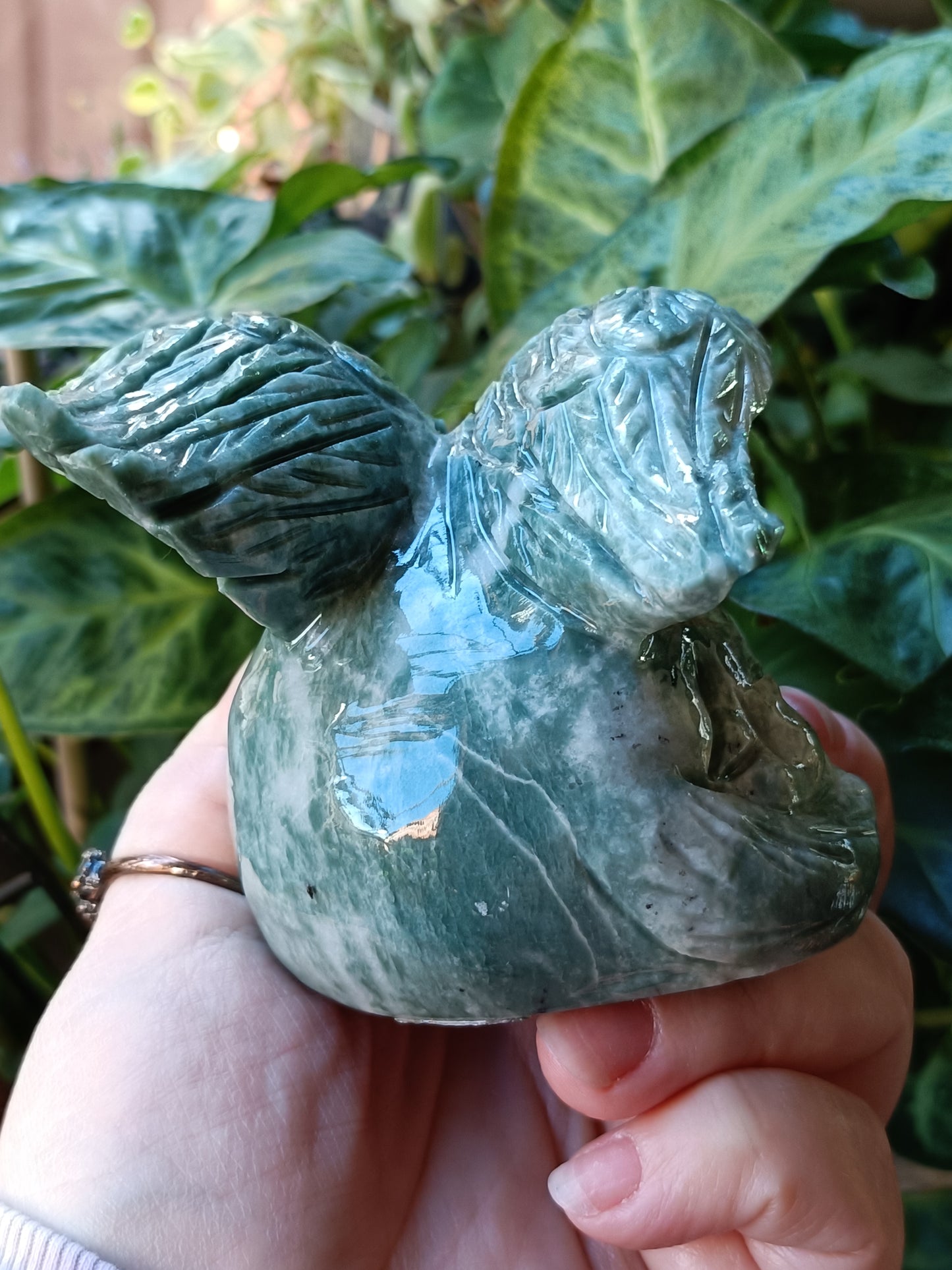Lushan Jade Sleeping Angel Cat - 770g