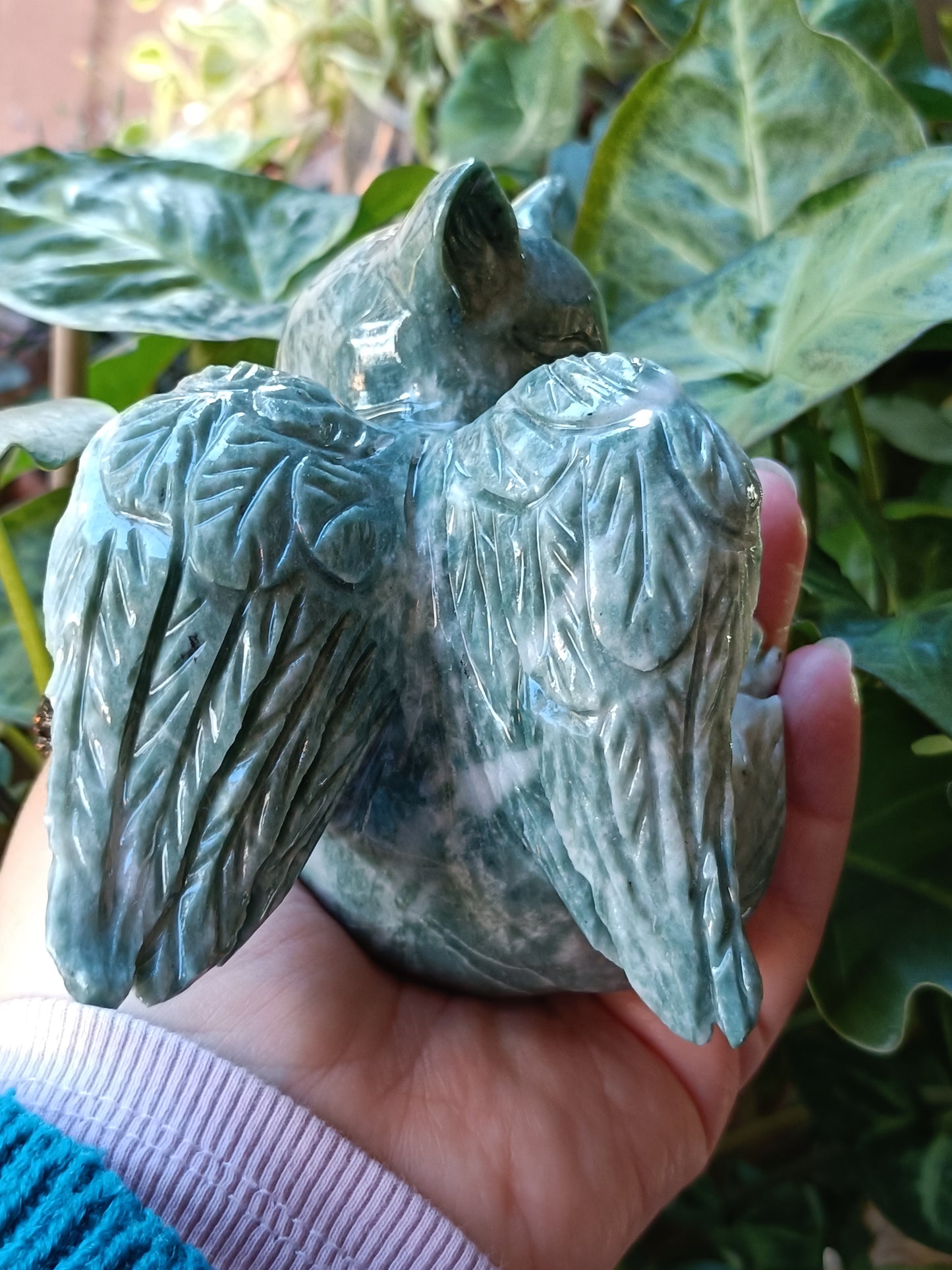 Lushan Jade Sleeping Angel Cat - 770g