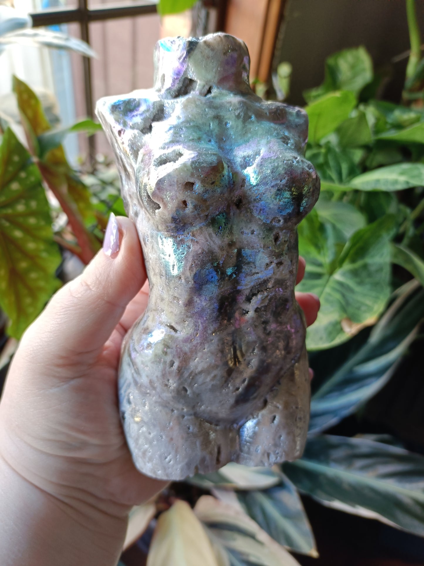 Aura Coated Brecciated Quartz Chalcedony Goddess Body - 999g