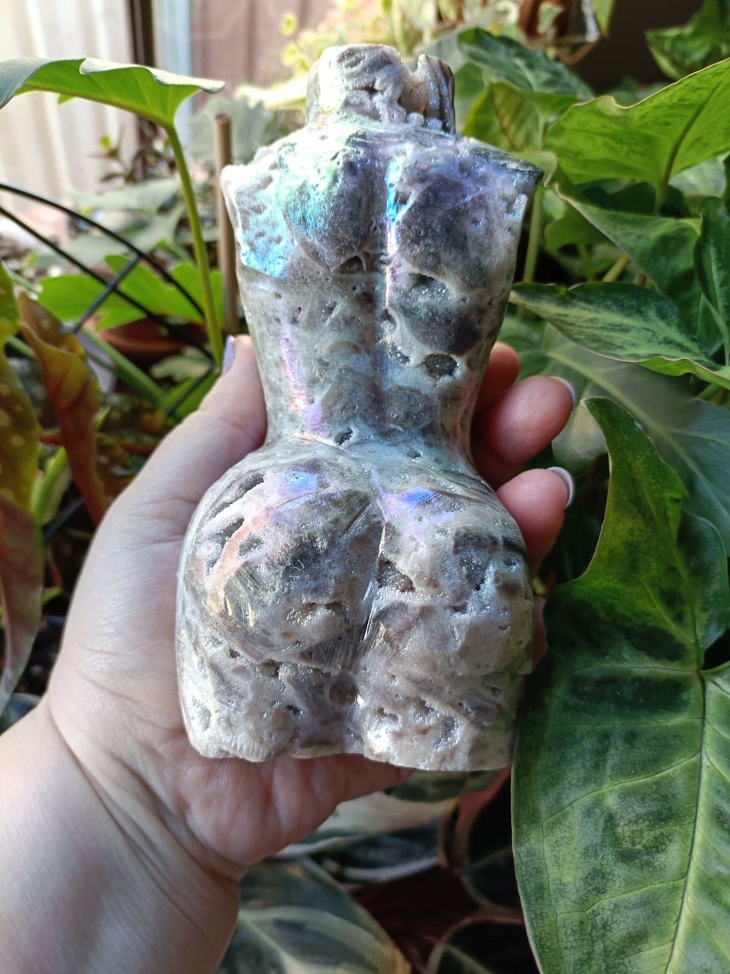 Aura Coated Brecciated Quartz Chalcedony Goddess Body - 999g