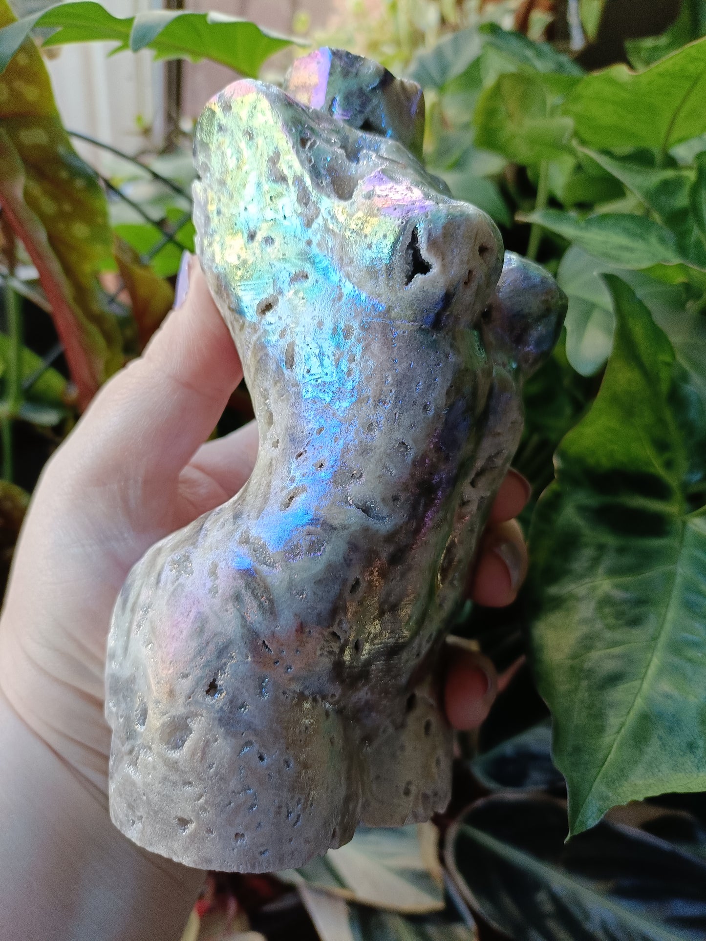 Aura Coated Brecciated Quartz Chalcedony Goddess Body - 999g