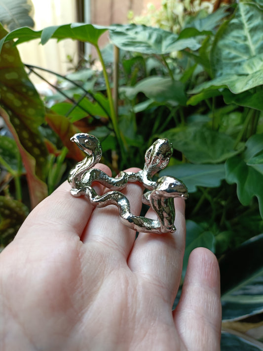Three Snake Silver Tone Sphere Holder