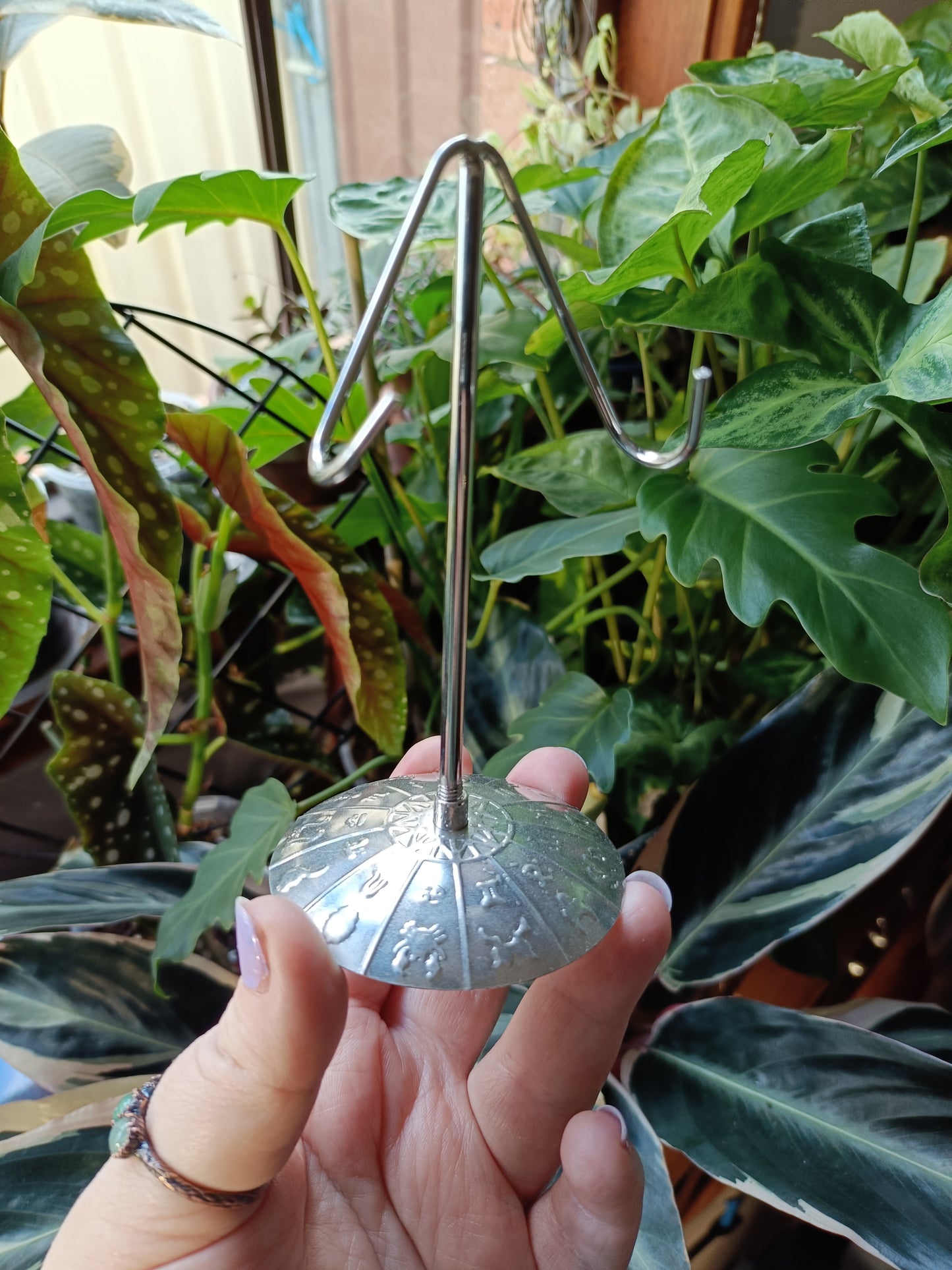 Silver Tone Slab Holder - Astrological Design