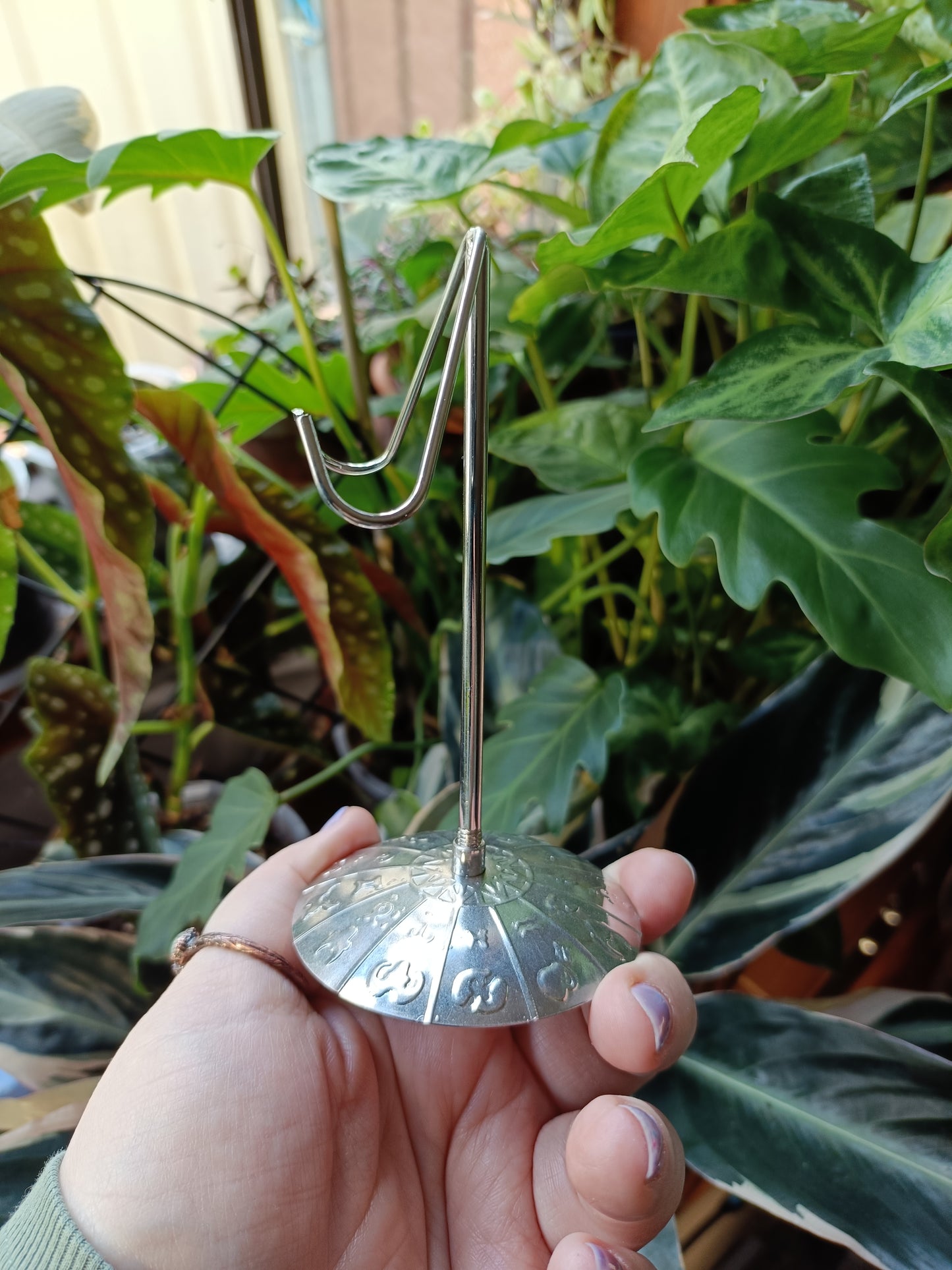 Silver Tone Slab Holder - Astrological Design