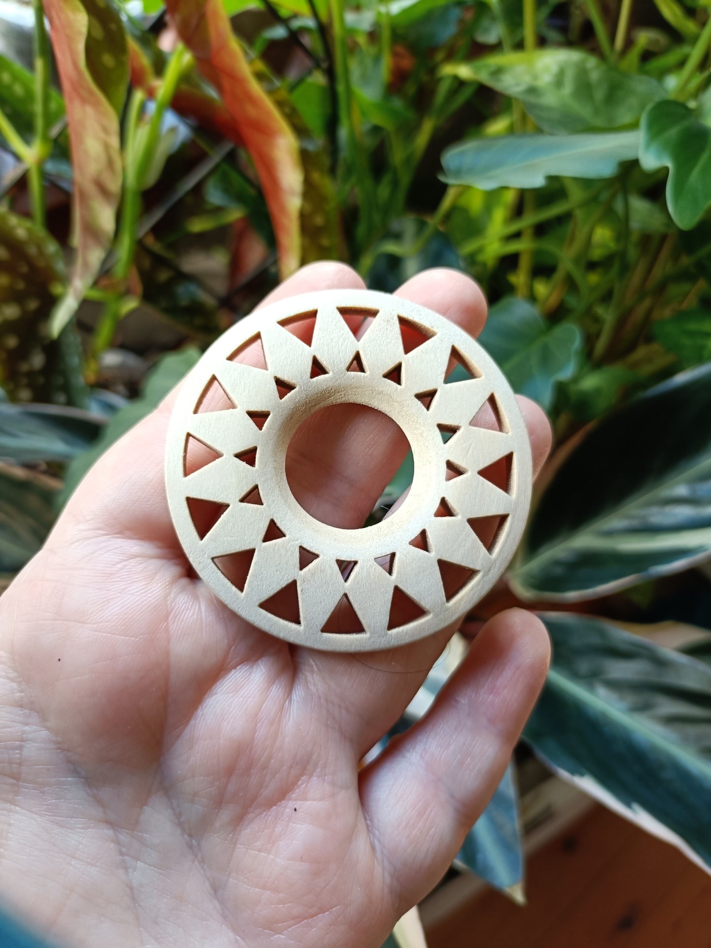 Mandala Balsa Wood Sphere Holder - MEDIUM